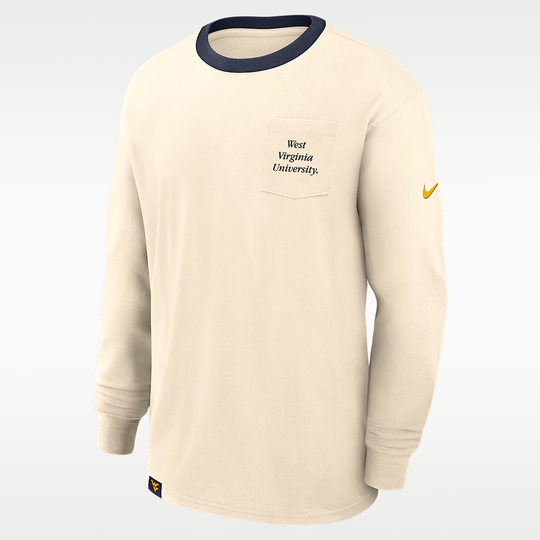 West Virginia Athletic Prep Max90 Pocket Logo Men's Nike College Long-Sleeve T-Shirt