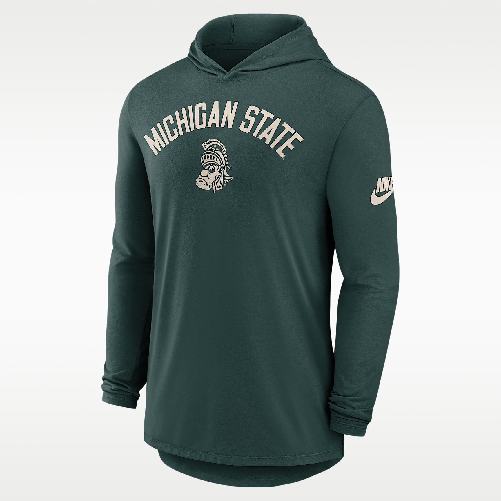 Playera con gorro de manga larga universitaria Nike Dri-FIT para hombre Michigan State Legacy Arch