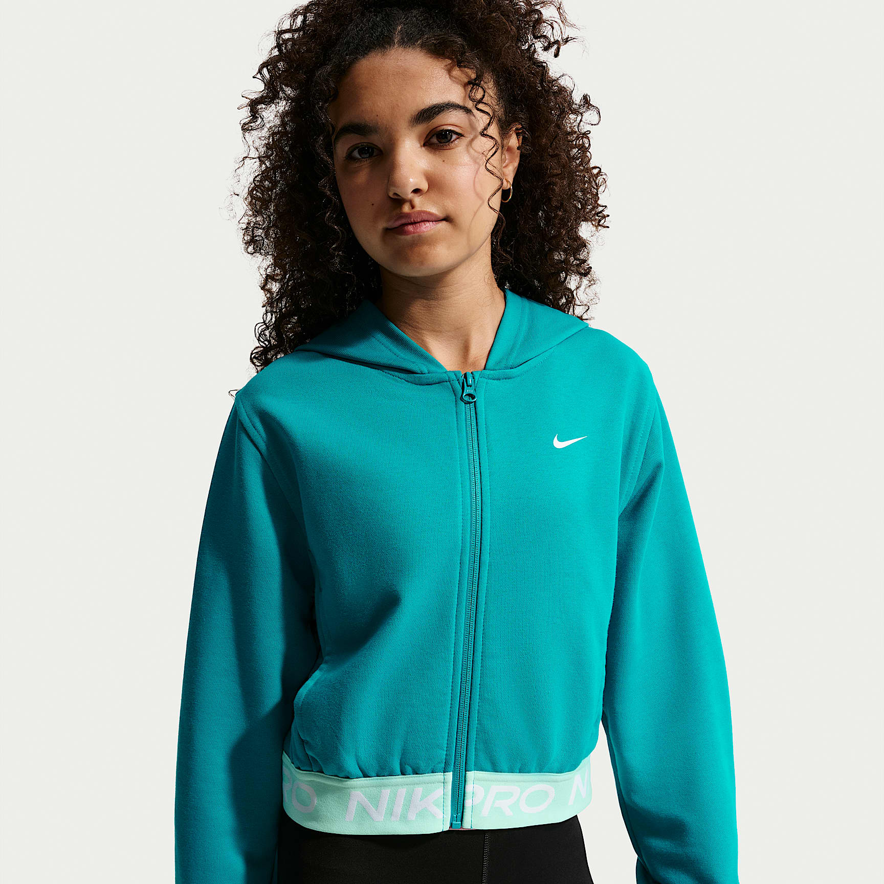 Huvtröja med hel dragkedja Nike Pro Fleece Dri-FIT för ungdom (tjejer)
