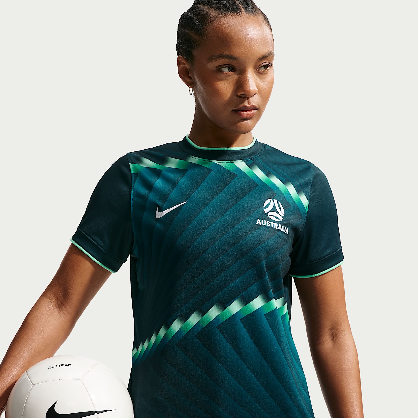 Australia Women's Nike Dri-FIT Football Pre-Match Short-Sleeve Top