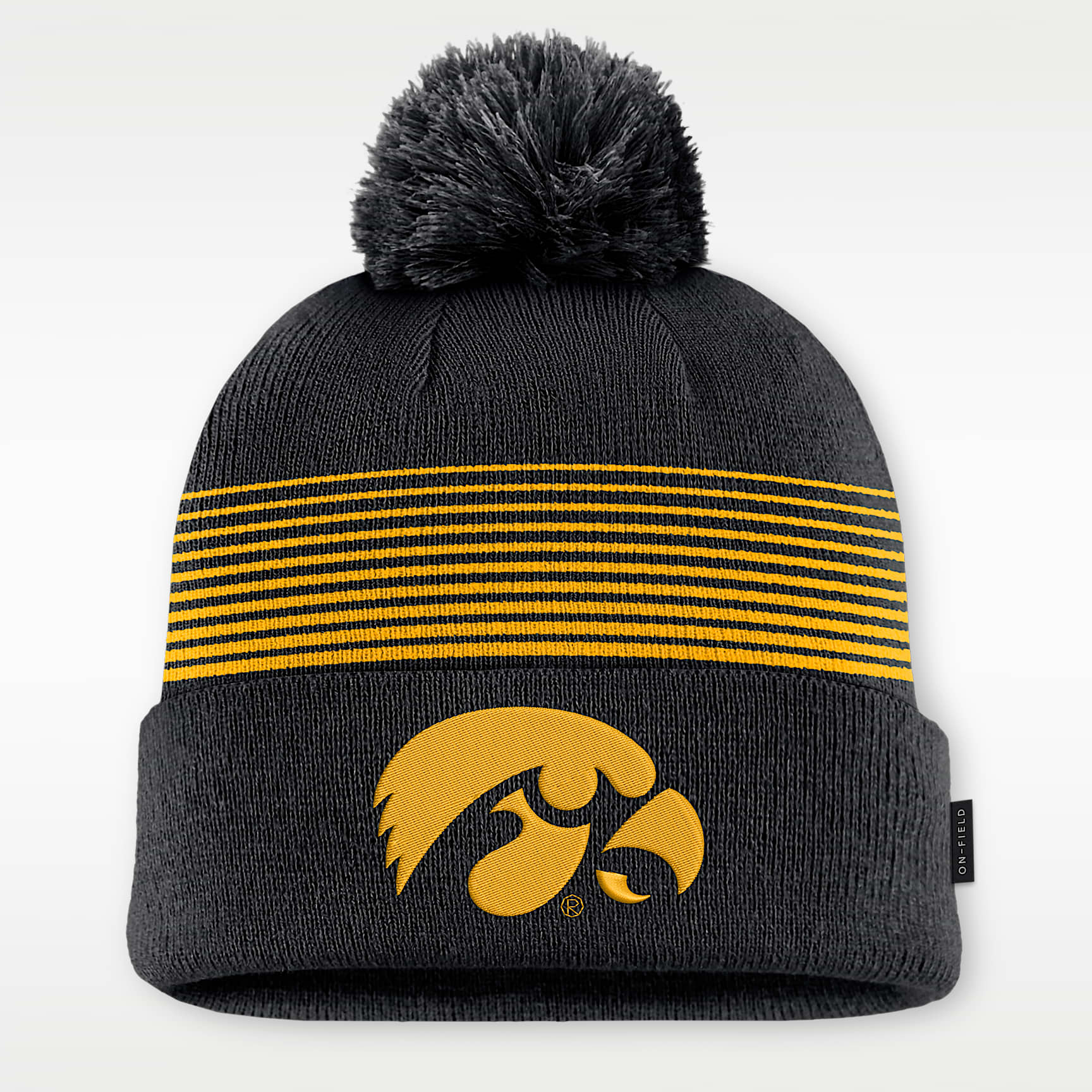 Iowa Sideline Peak Men's Nike College Cuffed Pom Beanie