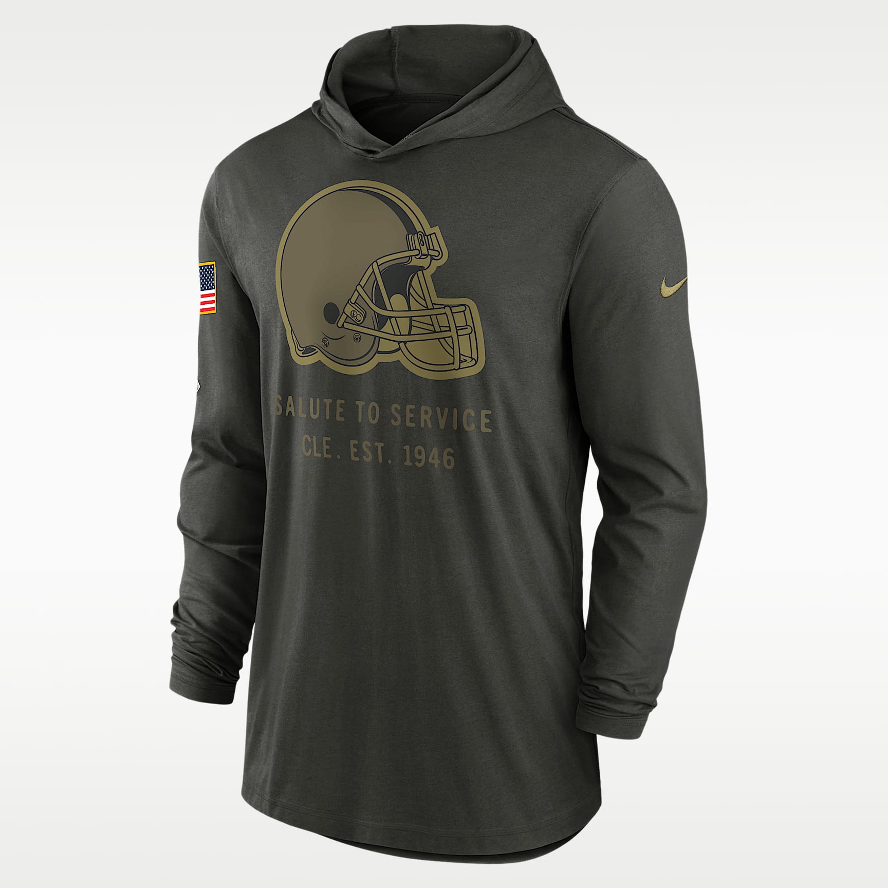 Cleveland Browns Salute to Service Sideline Men’s Nike Dri-FIT NFL Long-Sleeve Hooded Top