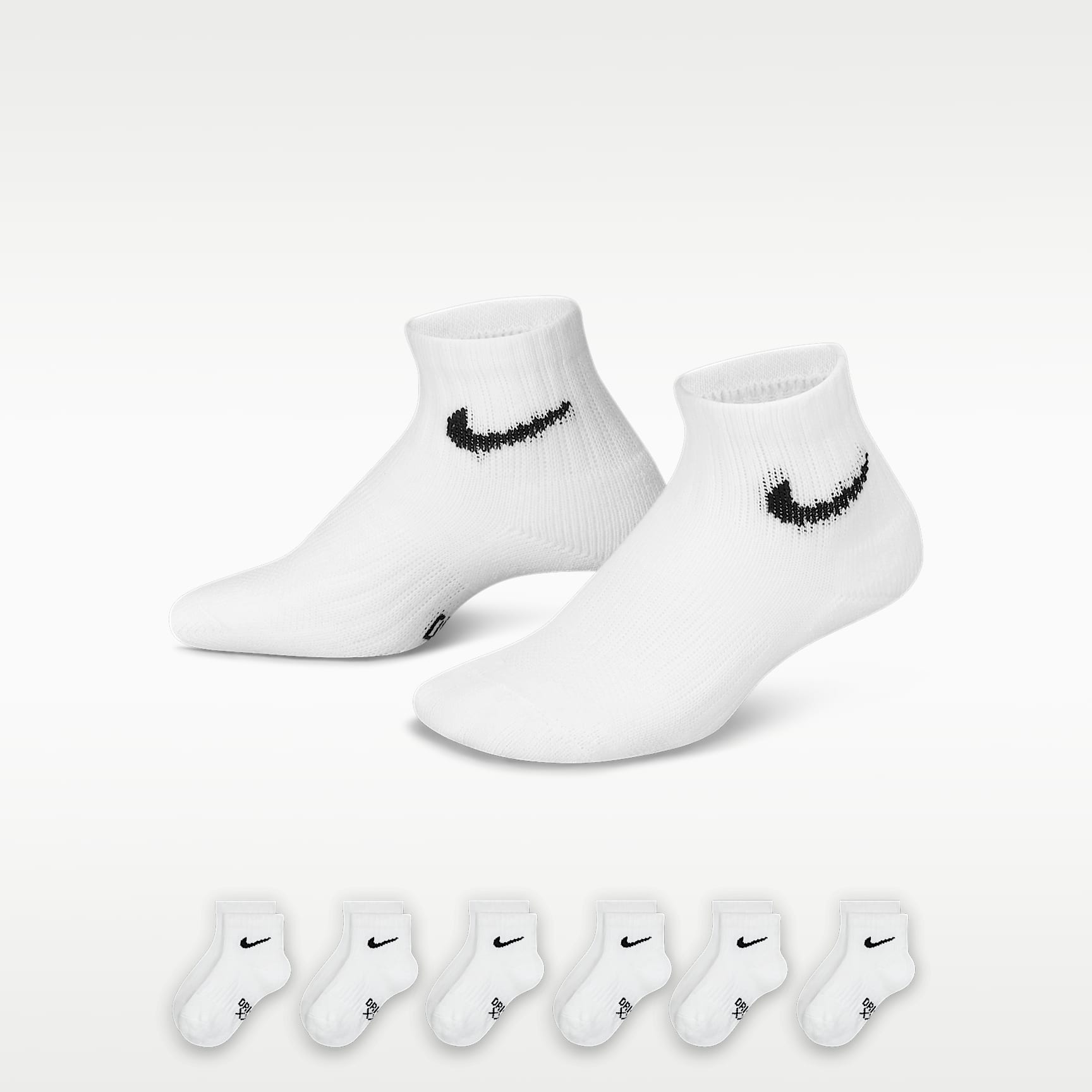 나이키 드라이 핏 퍼포먼스 베이직 리틀키즈 쿼터 양말(6켤레)