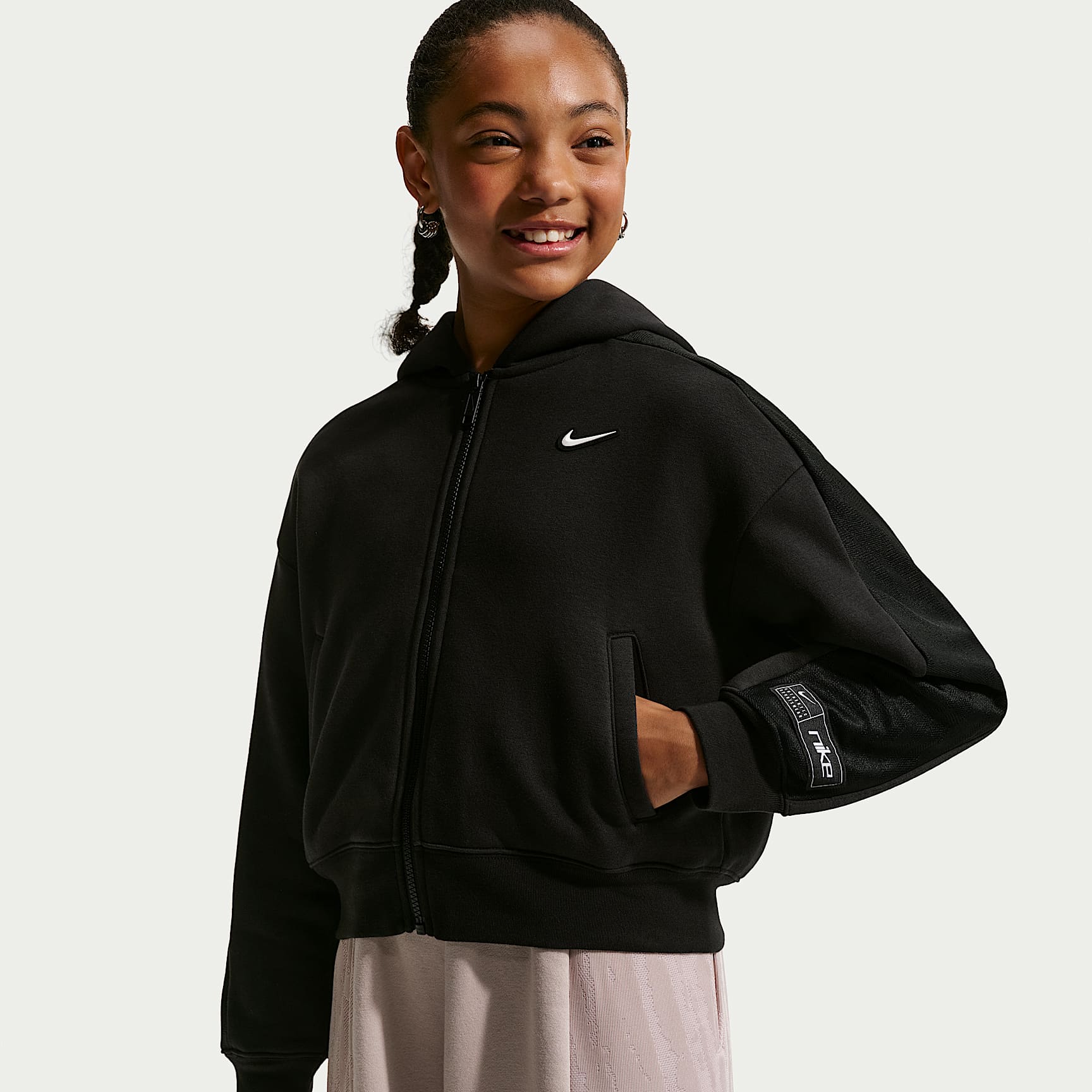 Haut de danse à manches longues Nike Sportswear Club Fleece pour ado (fille)
