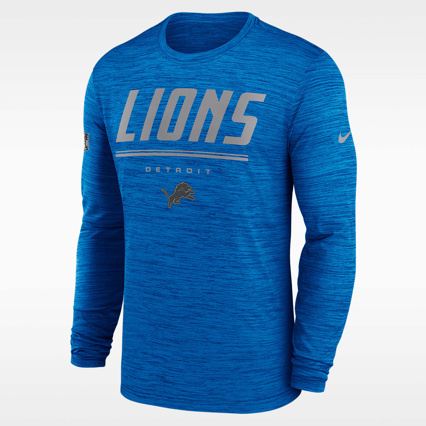 Detroit Lions Sideline Team Issue Velocity Men's Nike Dri-FIT NFL Long-Sleeve T-Shirt