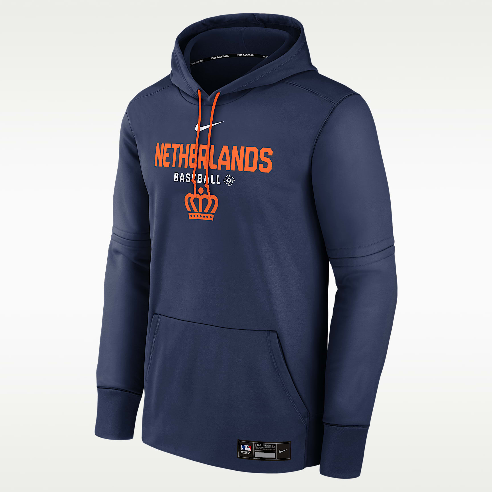 Netherlands National Baseball Team 2026 World Baseball Classic Authentic Collection Men's Nike Therma Pullover Hoodie