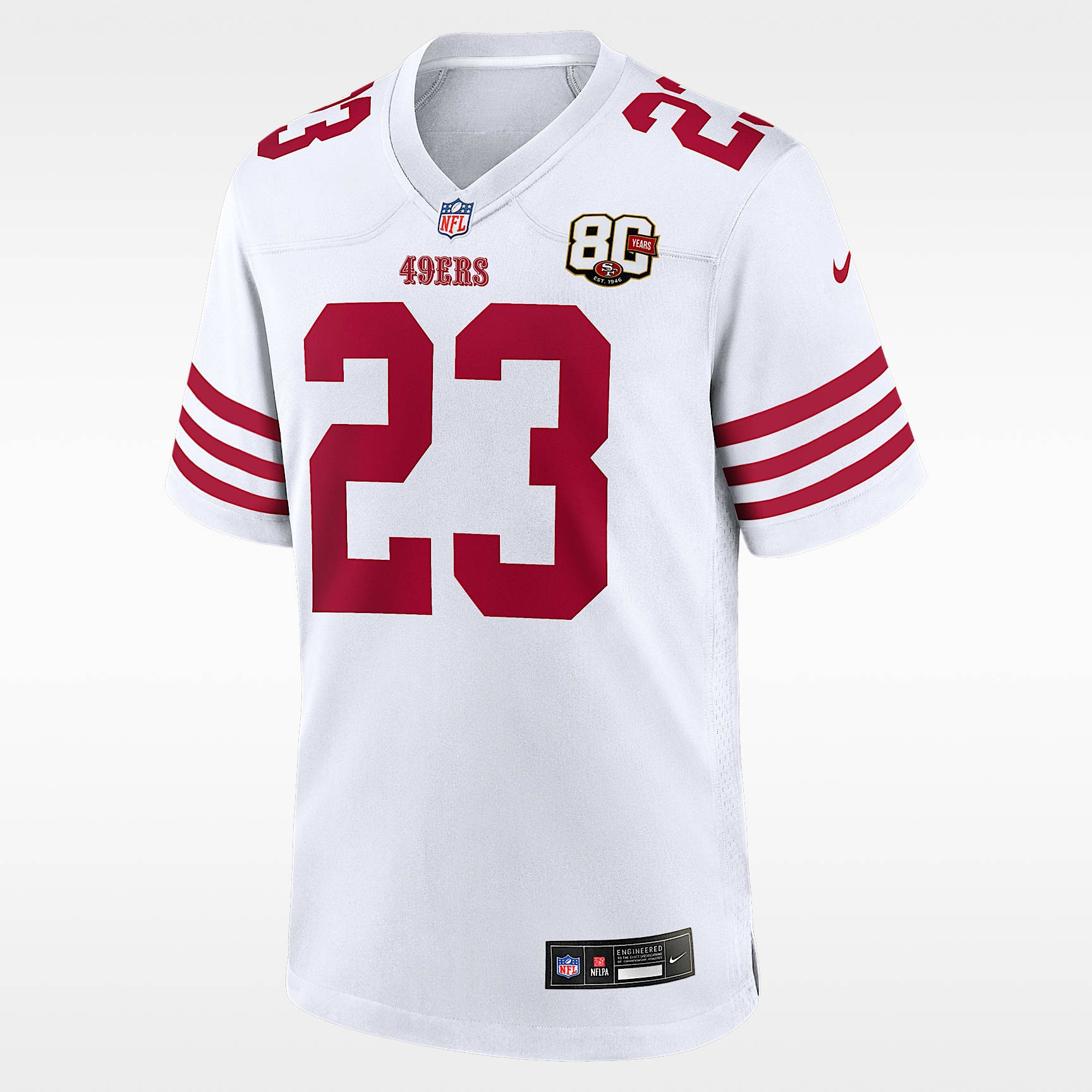 Christian McCaffrey San Francisco 49ers 80th Anniversary Men's Nike NFL Game Jersey