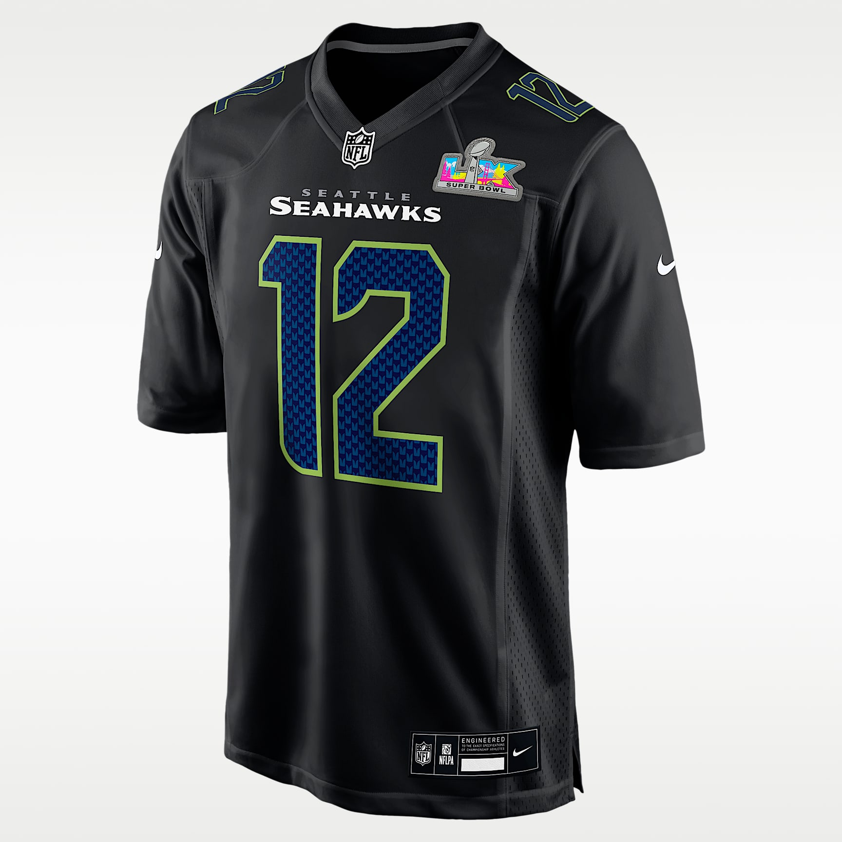 12s Seattle Seahawks Super Bowl LX Men's Nike NFL Game Fashion Jersey