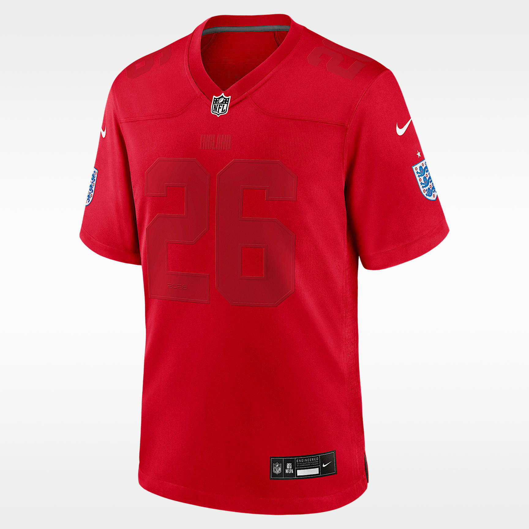 England National Team Men's Nike Soccer x NFL Game Jersey