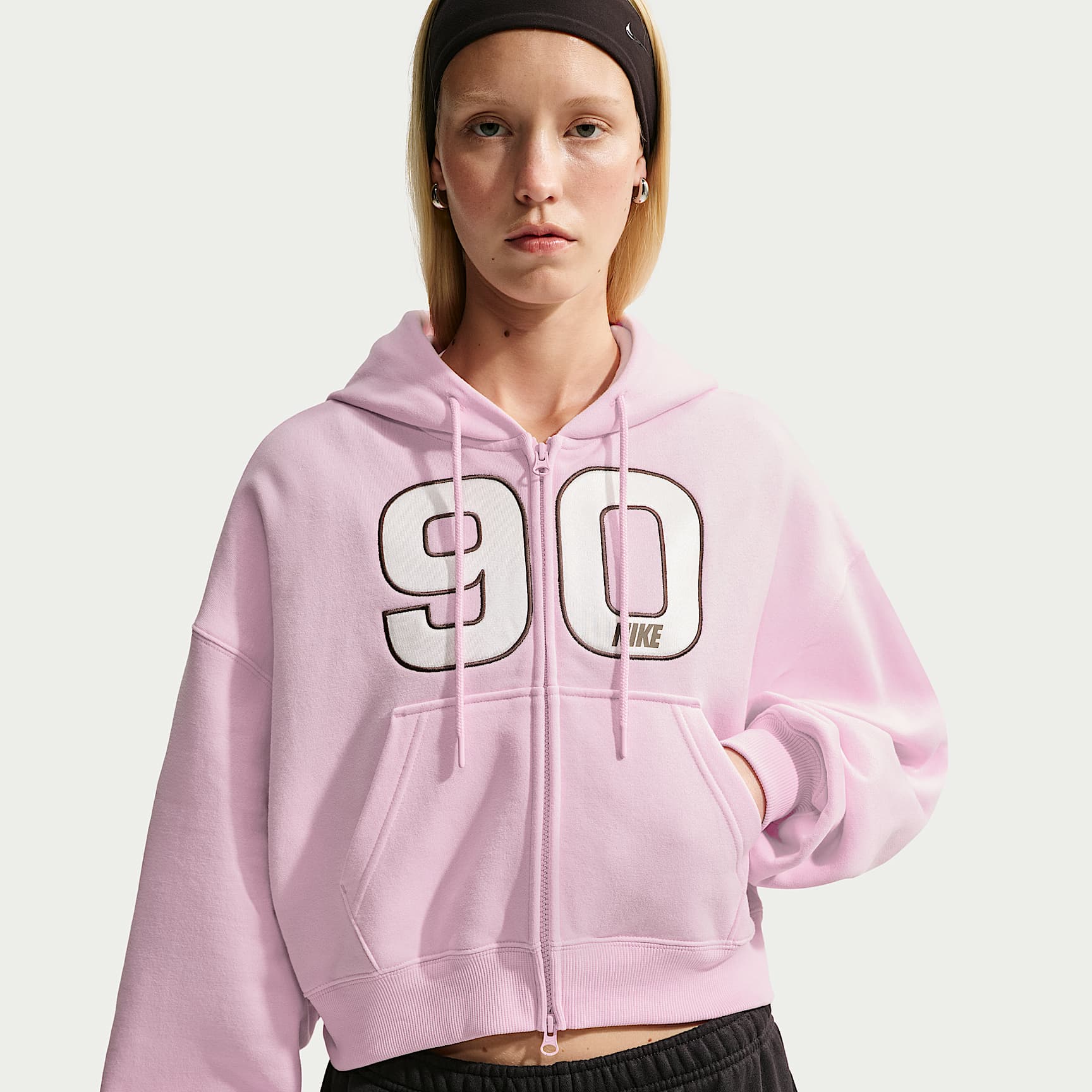 Nike Studio Fleece Medium Weight Women's Oversized Cropped Full-Zip Sweatshirt