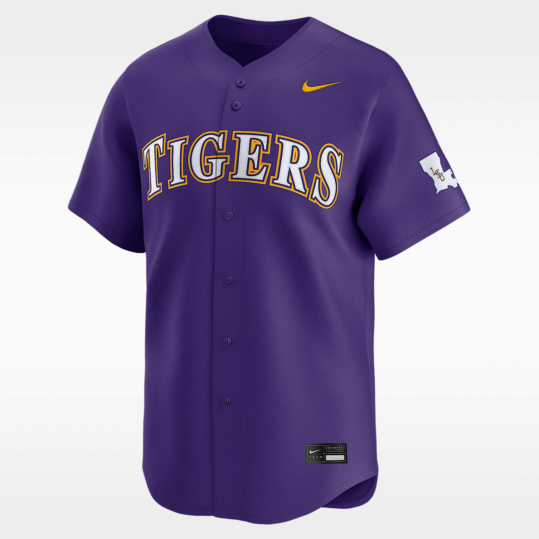 LSU Wordmark Men's Nike College Limited Baseball Jersey