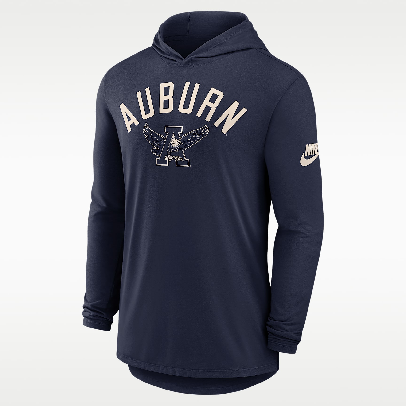 Playera universitaria con gorro de manga larga Nike Dri-FIT para hombre Auburn Legacy Arch