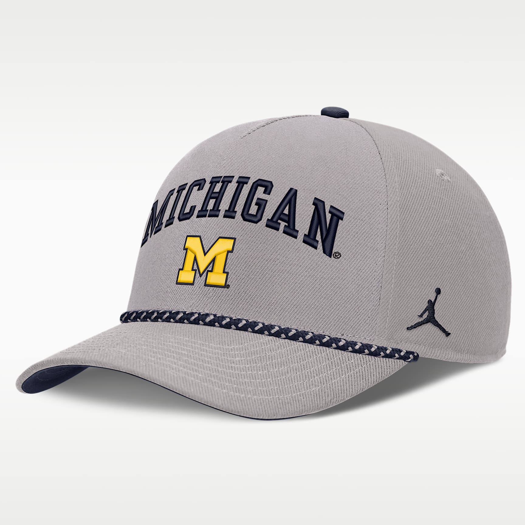 Gorra universitaria marca Jordan ajustable para hombre Michigan Rise Rope