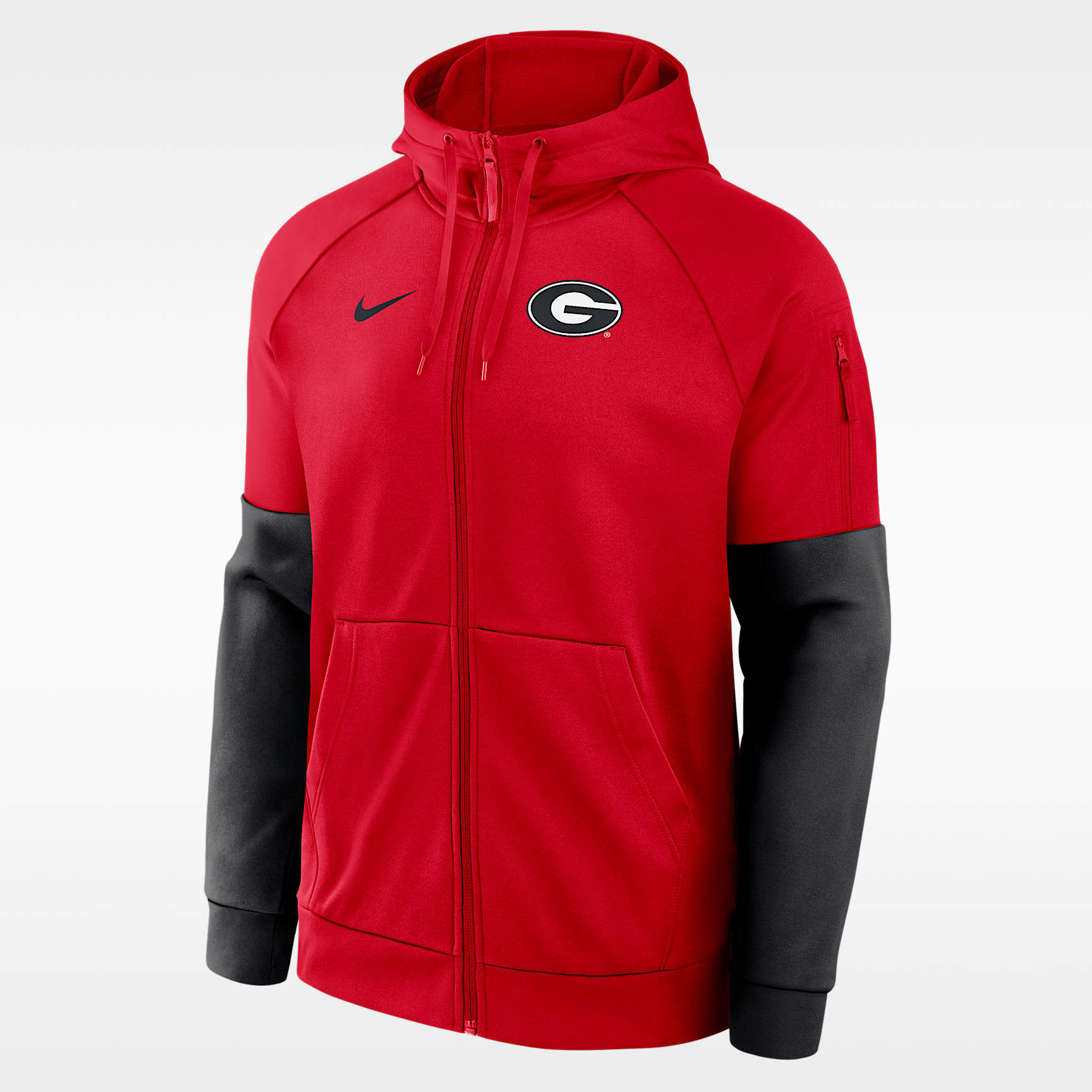 Sudadera con gorro universitaria Nike Therma-FIT con cierre completo para hombre Georgia Primetime