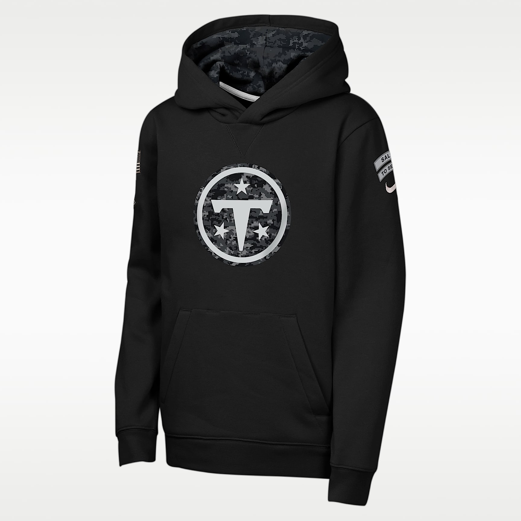 Sudadera con gorro sin cierre Nike de la NFL para niños talla grande Tennessee Titans Salute to Service Sideline Club