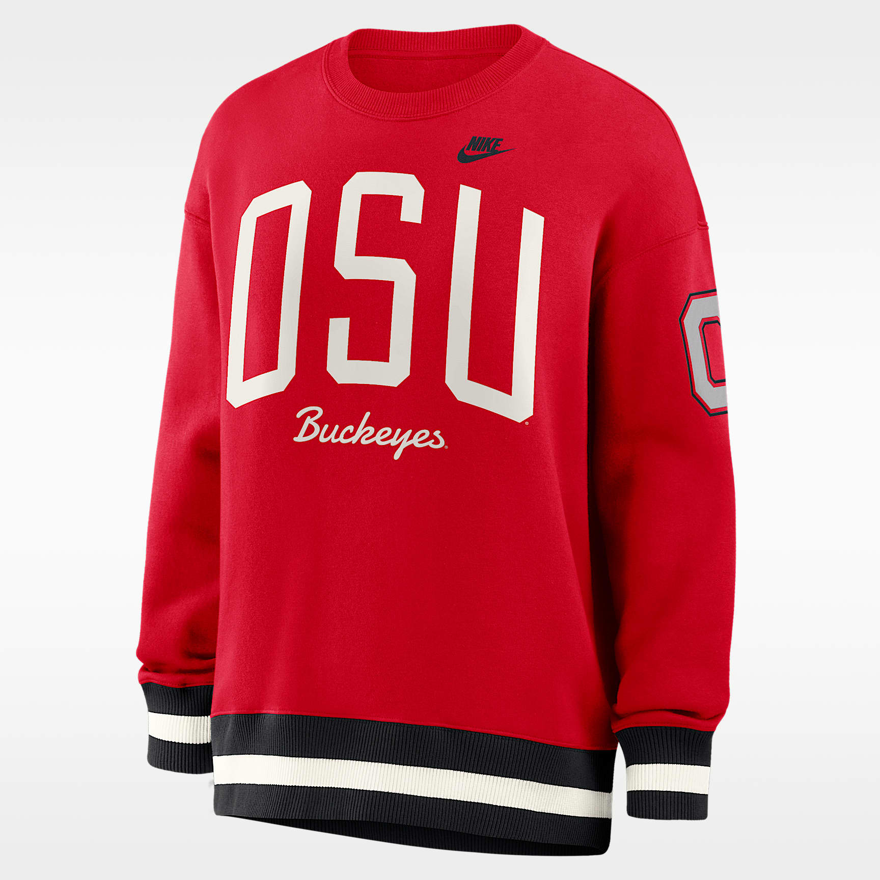 Sudadera de cuello redondo sin cierre universitaria Nike para mujer Ohio State Legacy