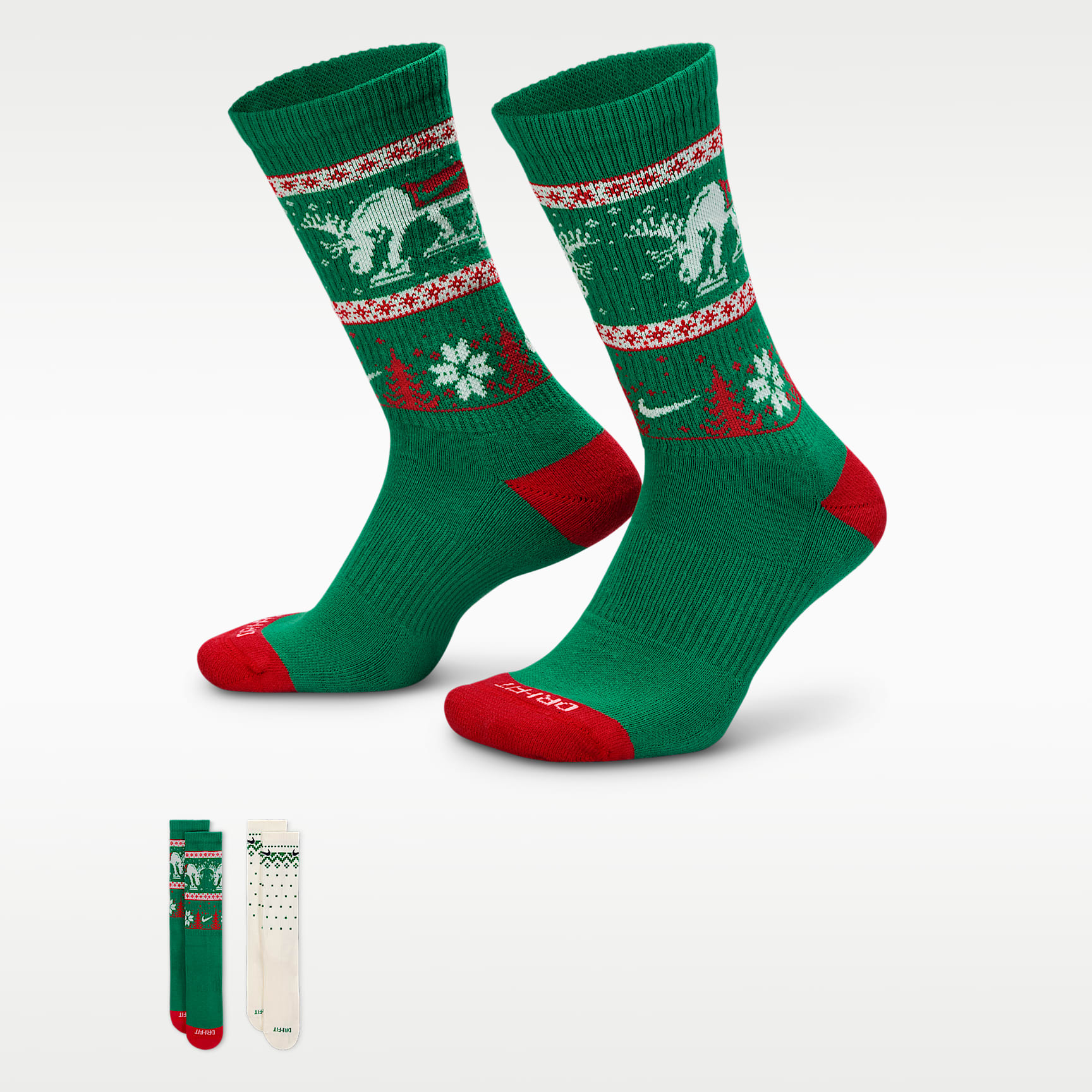 Calcetas Winter Wonderland (2 pares) Nike Everyday Plus Cushioned