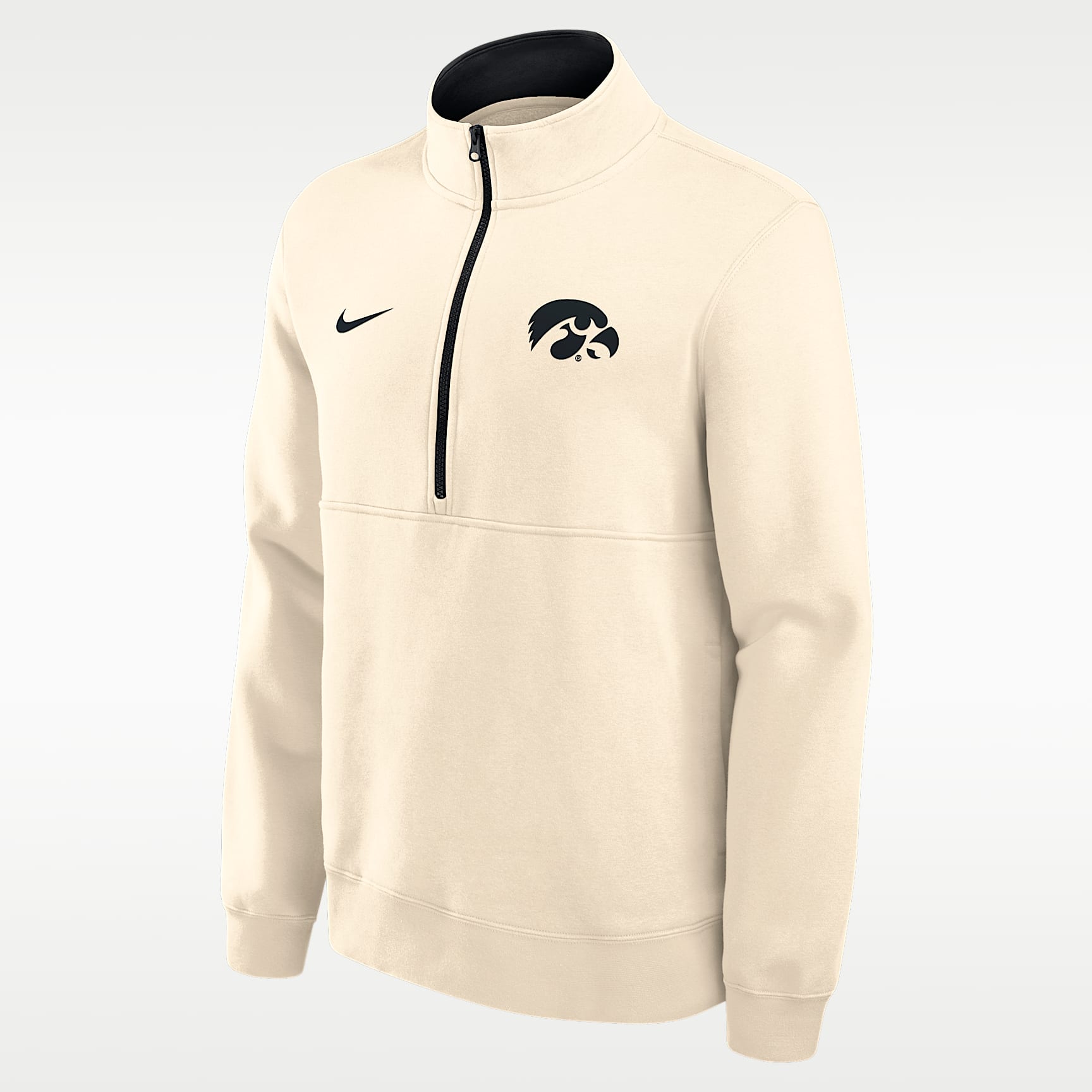 Sudadera de cuello redondo universitaria Nike de medio cierre para hombre Iowa Primetime Primary Logo