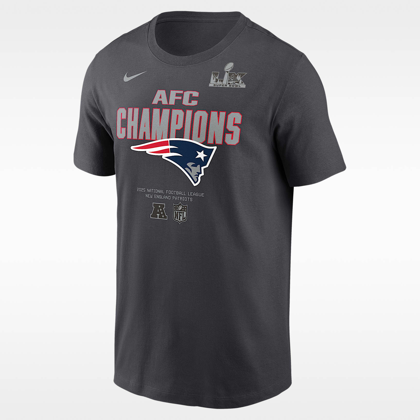 New England Patriots 2026 AFC Champions Roster Men's Nike NFL T-Shirt