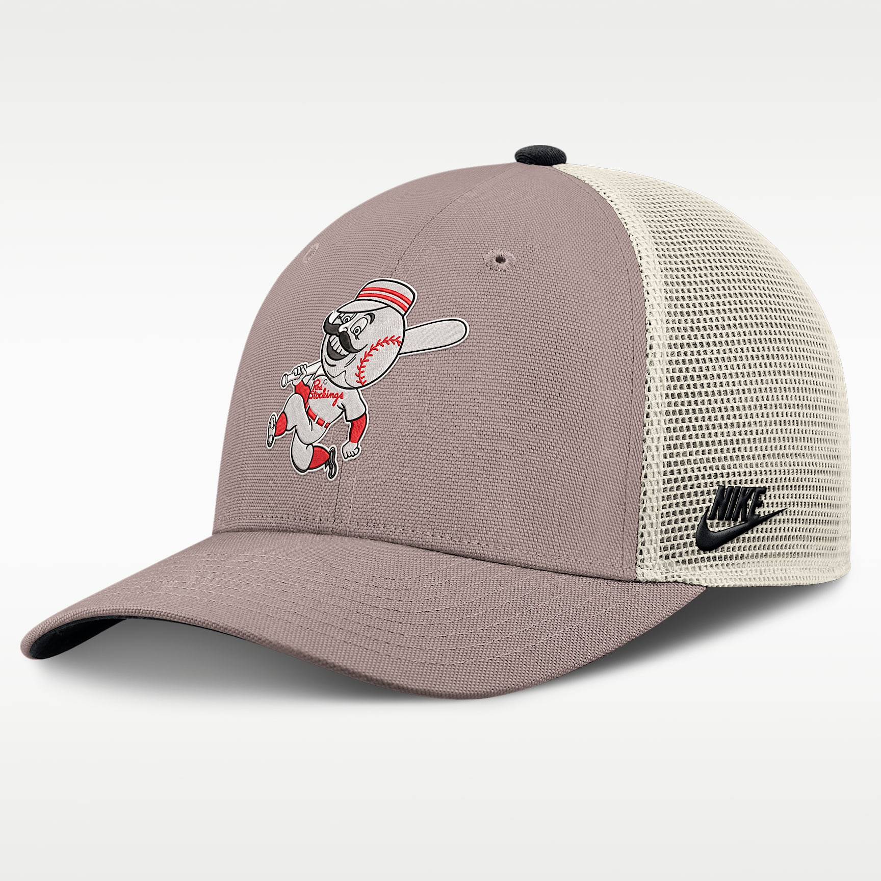 Gorra de rejilla Nike de la MLB ajustable para hombre Cincinnati Reds Cooperstown Rise