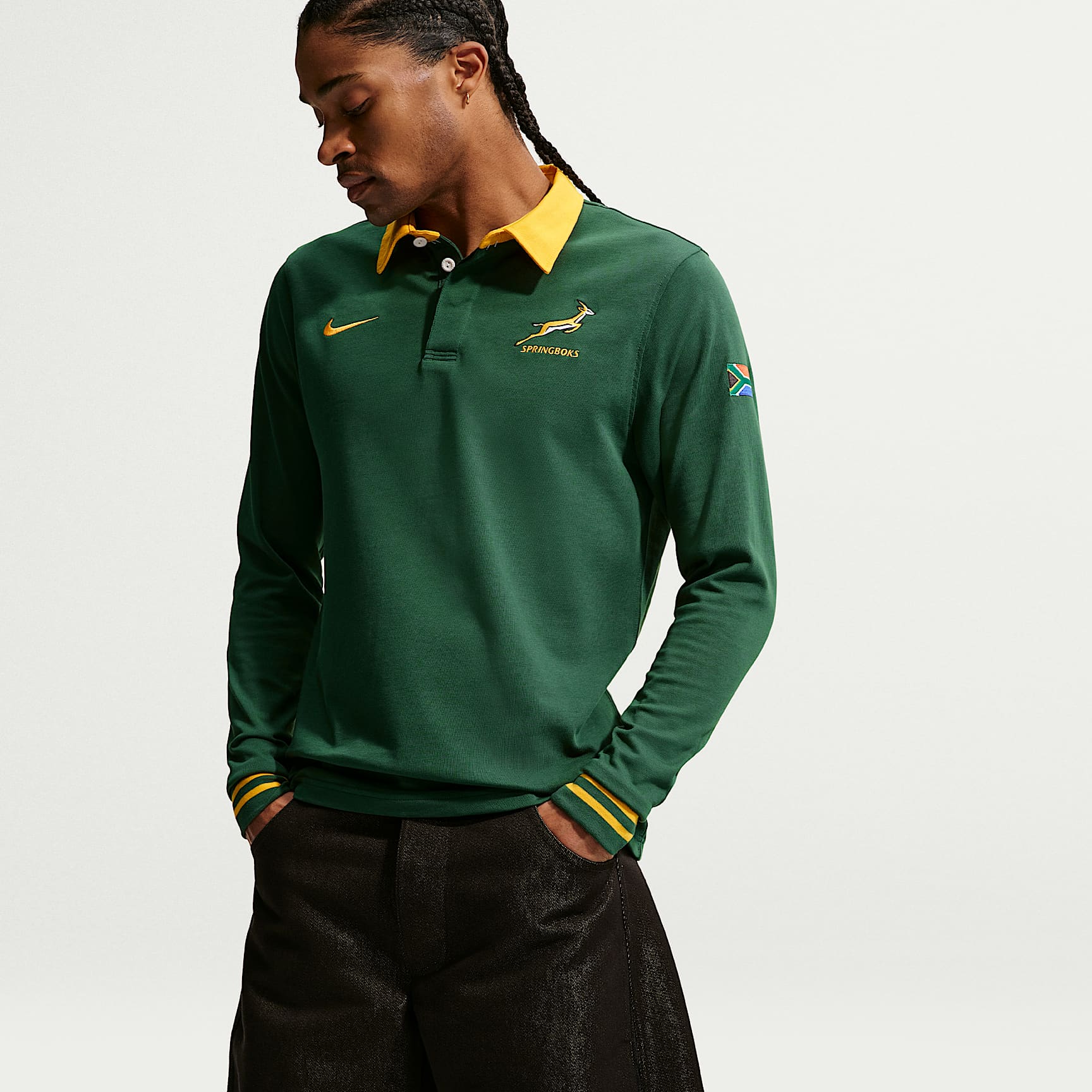 Springboks Home Mens Nike LS Rugby Shirt