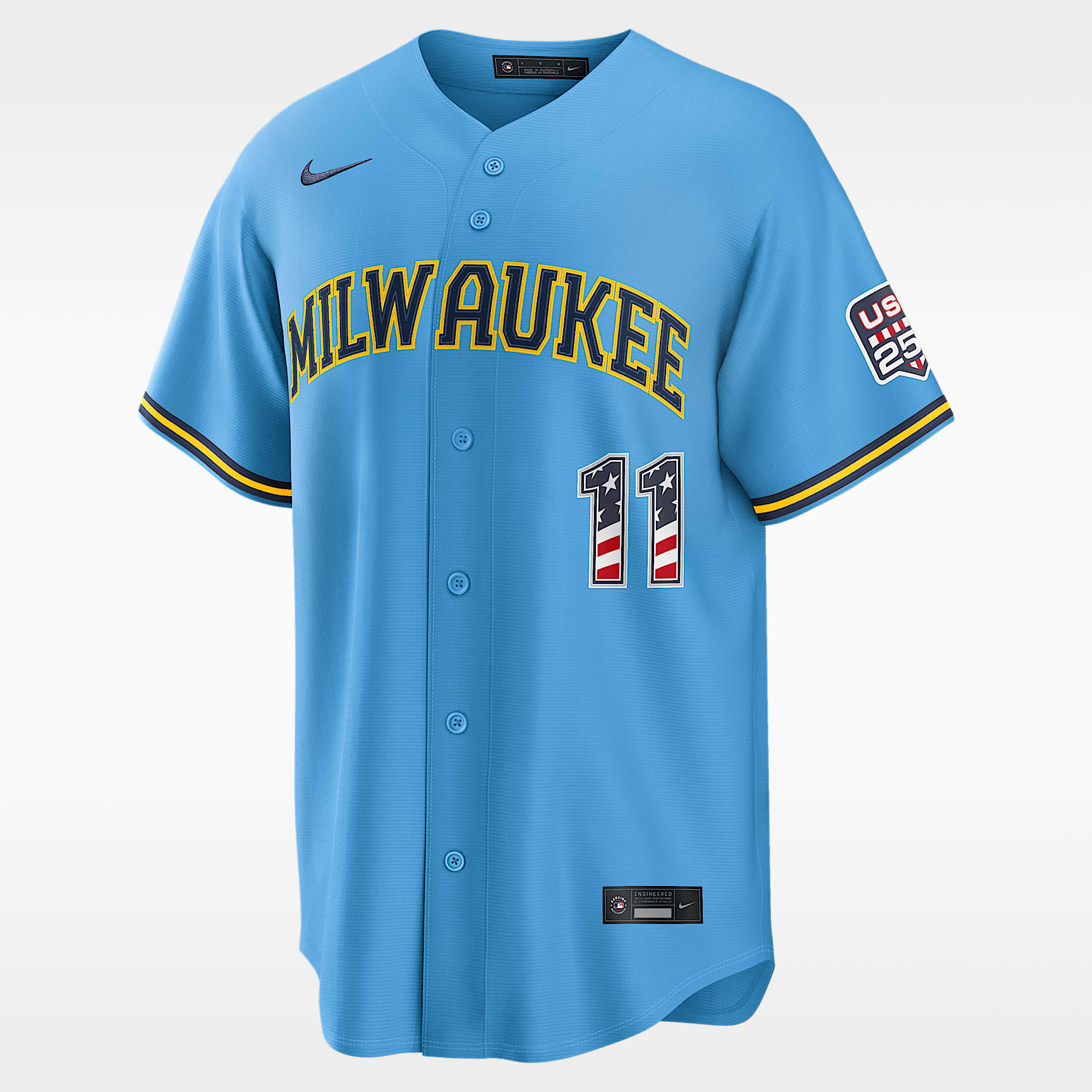 Jackson Chourio Milwaukee Brewers USA 250 Men's Nike MLB Stadium Jersey