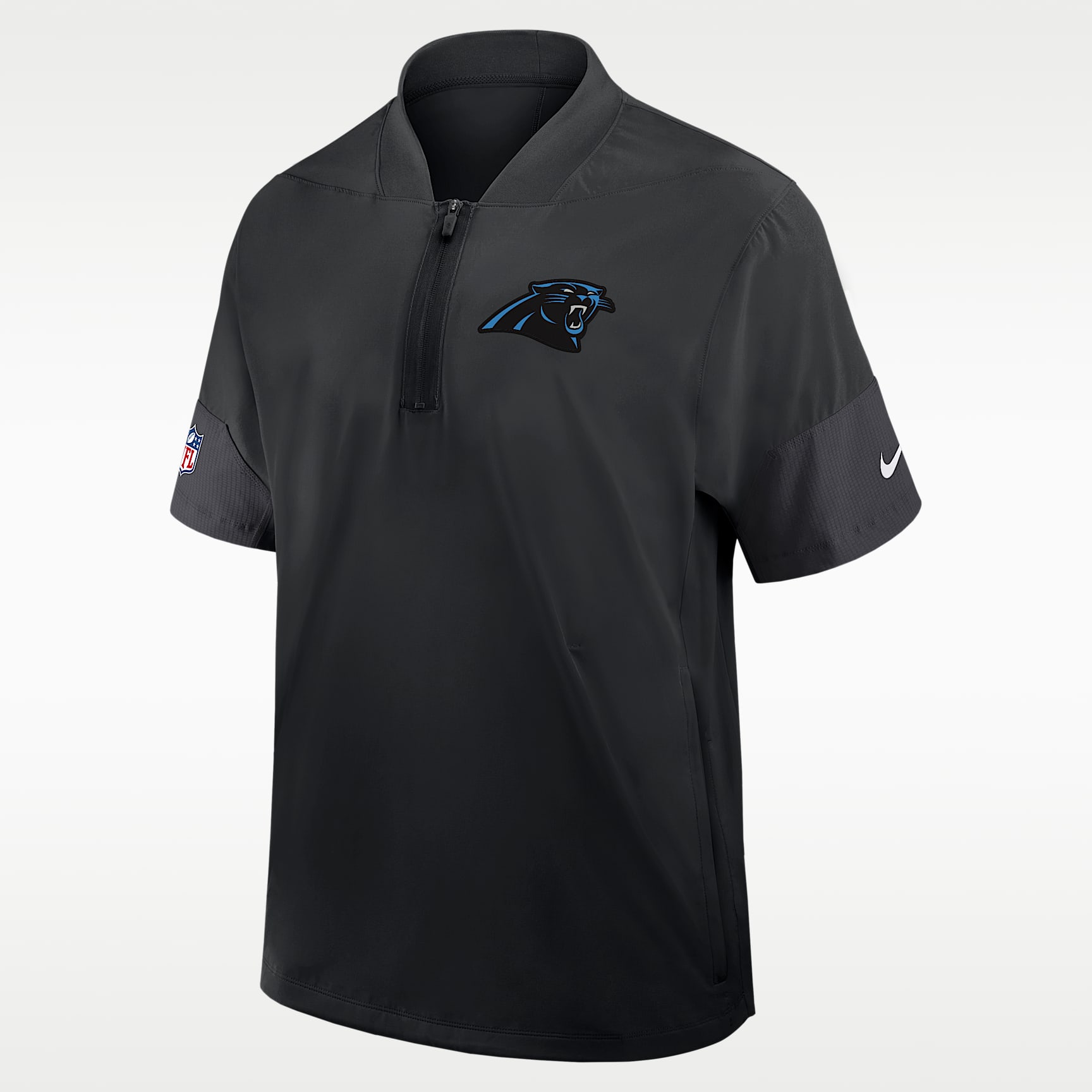 Carolina Panthers Sideline Coach Men's Nike NFL 1/2-Zip Short-Sleeve Jacket