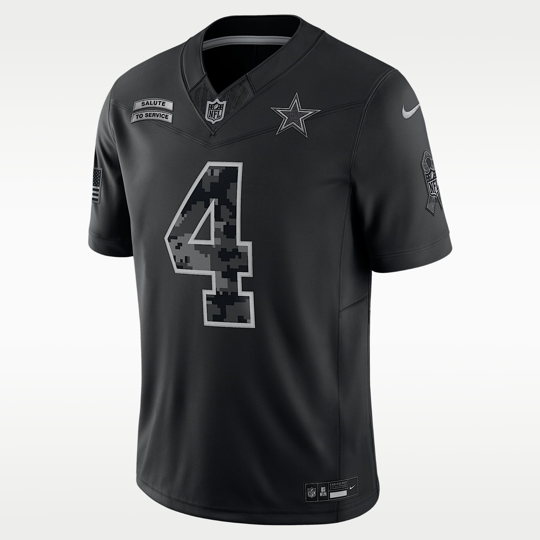 Jersey Nike Dri-FIT Limited de la NFL para hombre Dak Prescott Dallas Cowboys Salute to Service