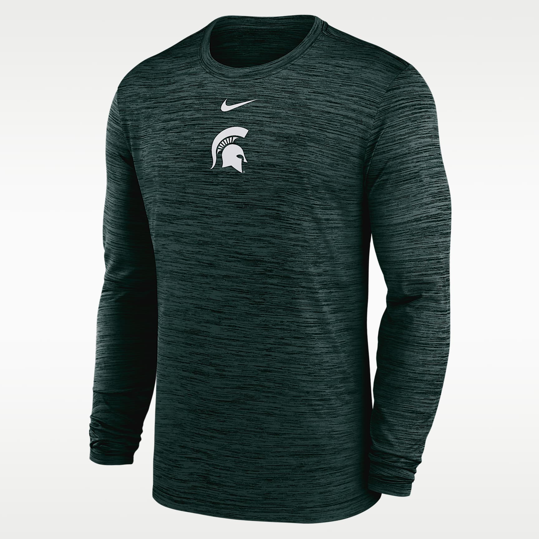 Playera de manga larga universitaria Nike Dri-FIT para hombre Michigan State Sideline Velocity