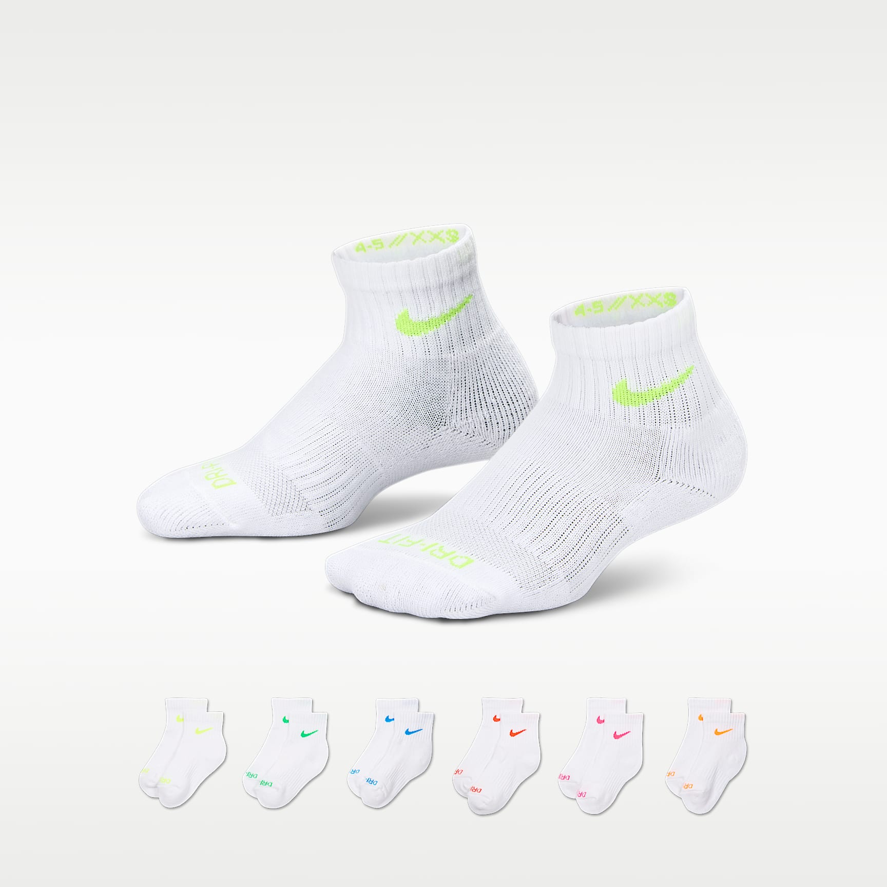 Calcetines al tobillo Dri-FIT para niños (6 pares) Nike Performance Basics