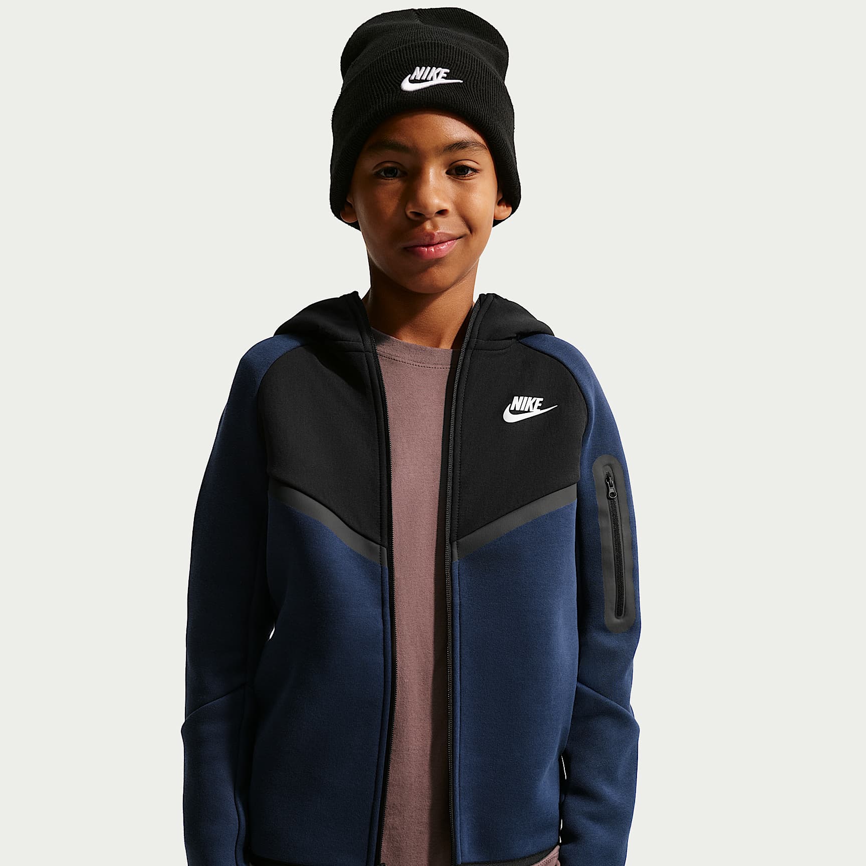 Sweat à capuche et zip Nike Sportswear Tech Fleece pour ado