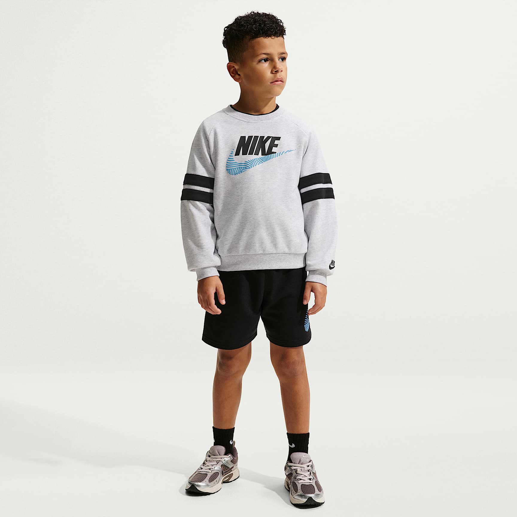 Nike Sportswear In The Zone Little Kids' French Terry Oversized Crew