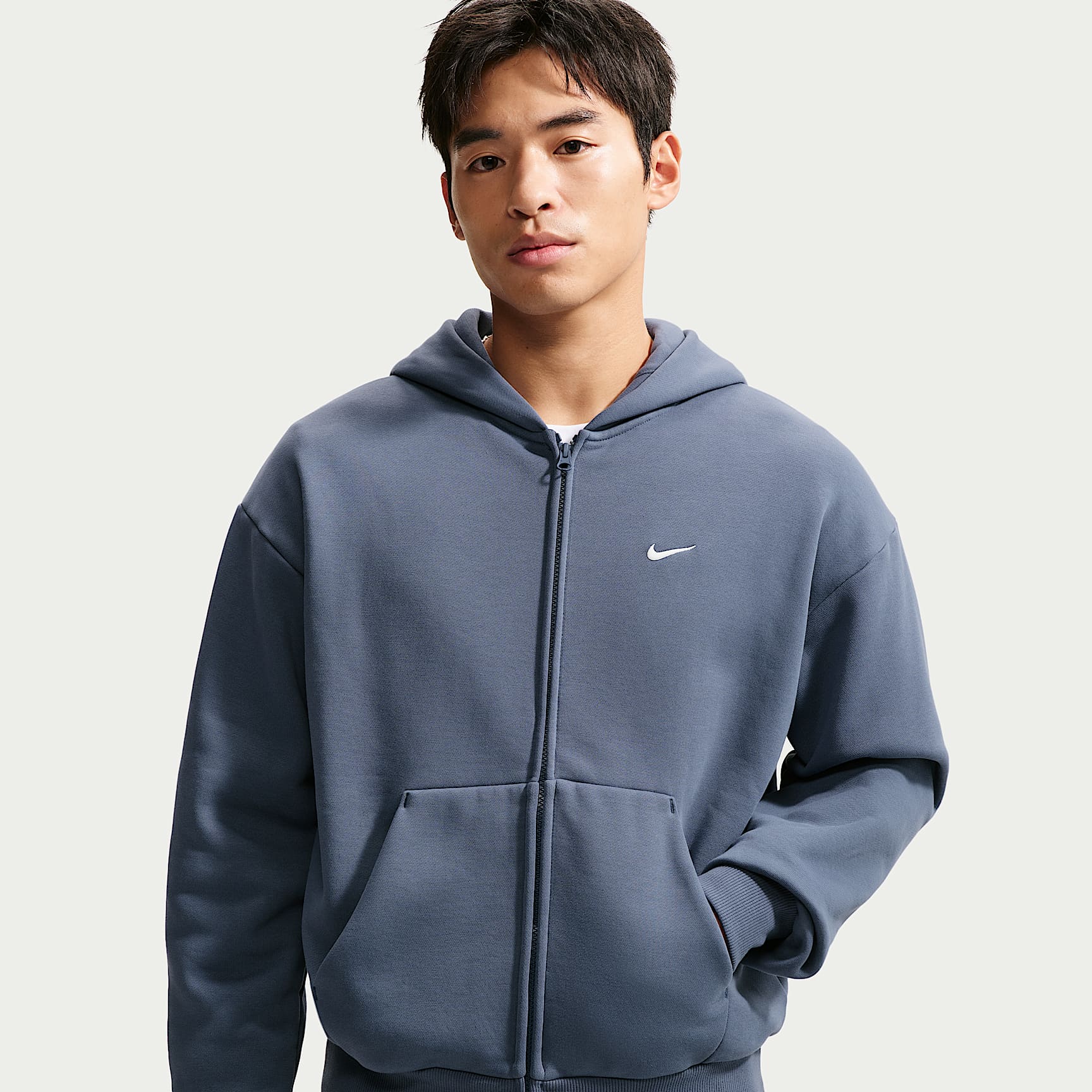 เสื้อมีฮู้ดซิปยาวผู้ชาย Nike Solo Fleece