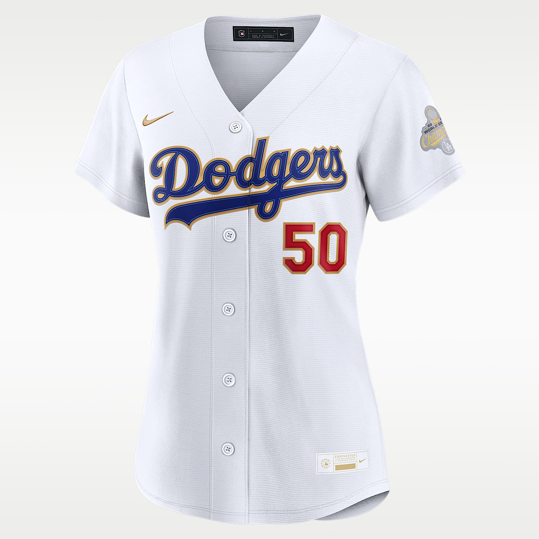 Mookie Betts Los Angeles Dodgers 2025 World Series Champion Gold Series Women's Nike MLB Stadium Jersey