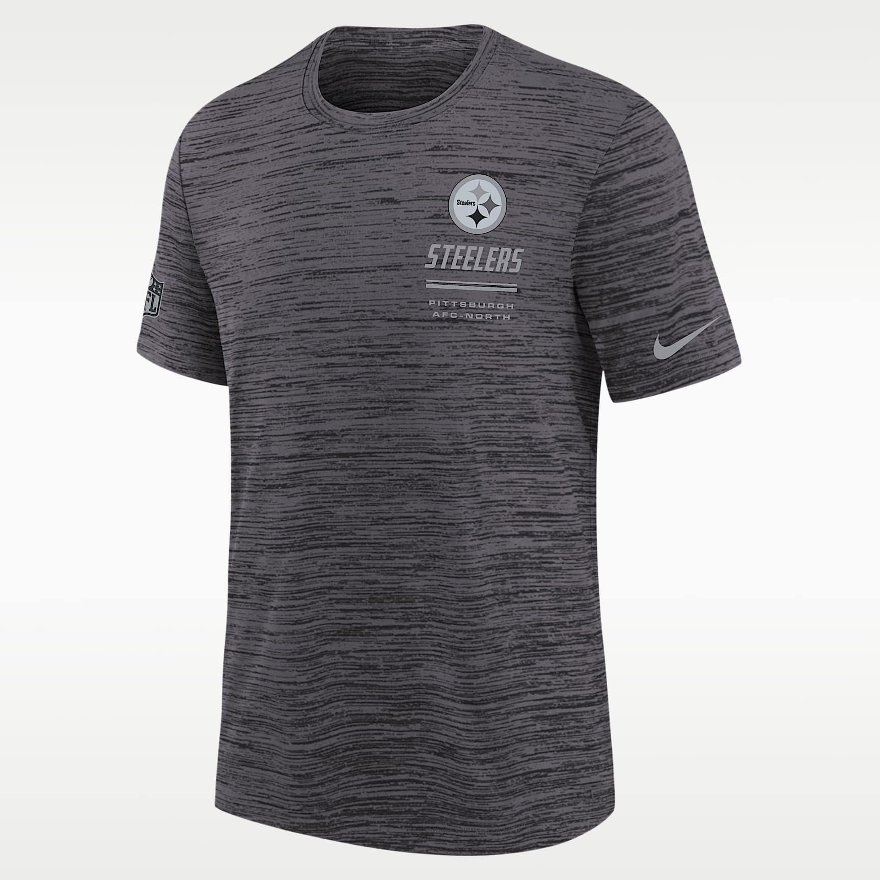 Playera Nike Dri-FIT de la NFL para niños talla grande Pittsburgh Steelers Sideline Team Issue Velocity