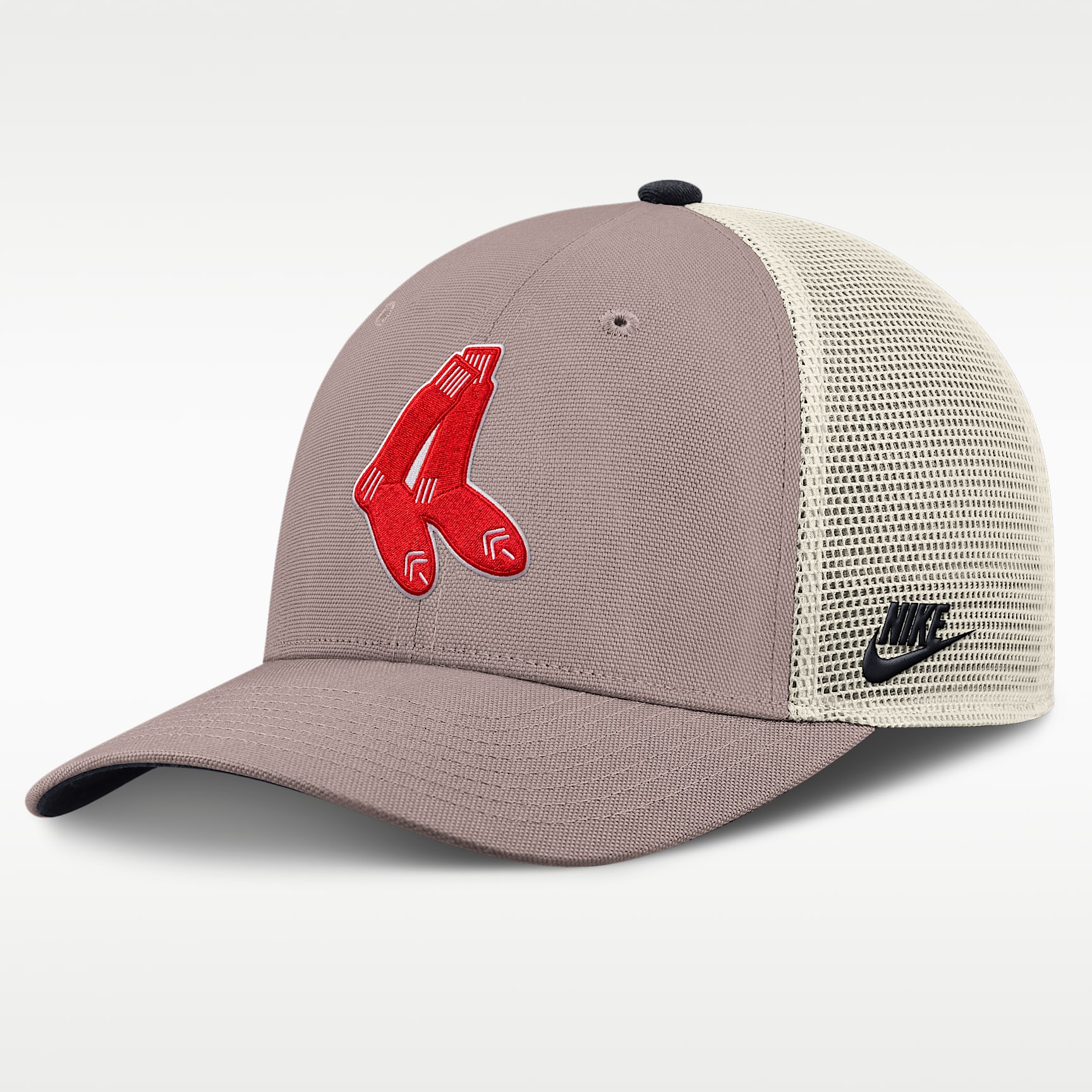 Gorra de rejilla Nike de la MLB ajustable para hombre Boston Red Sox Cooperstown Rise