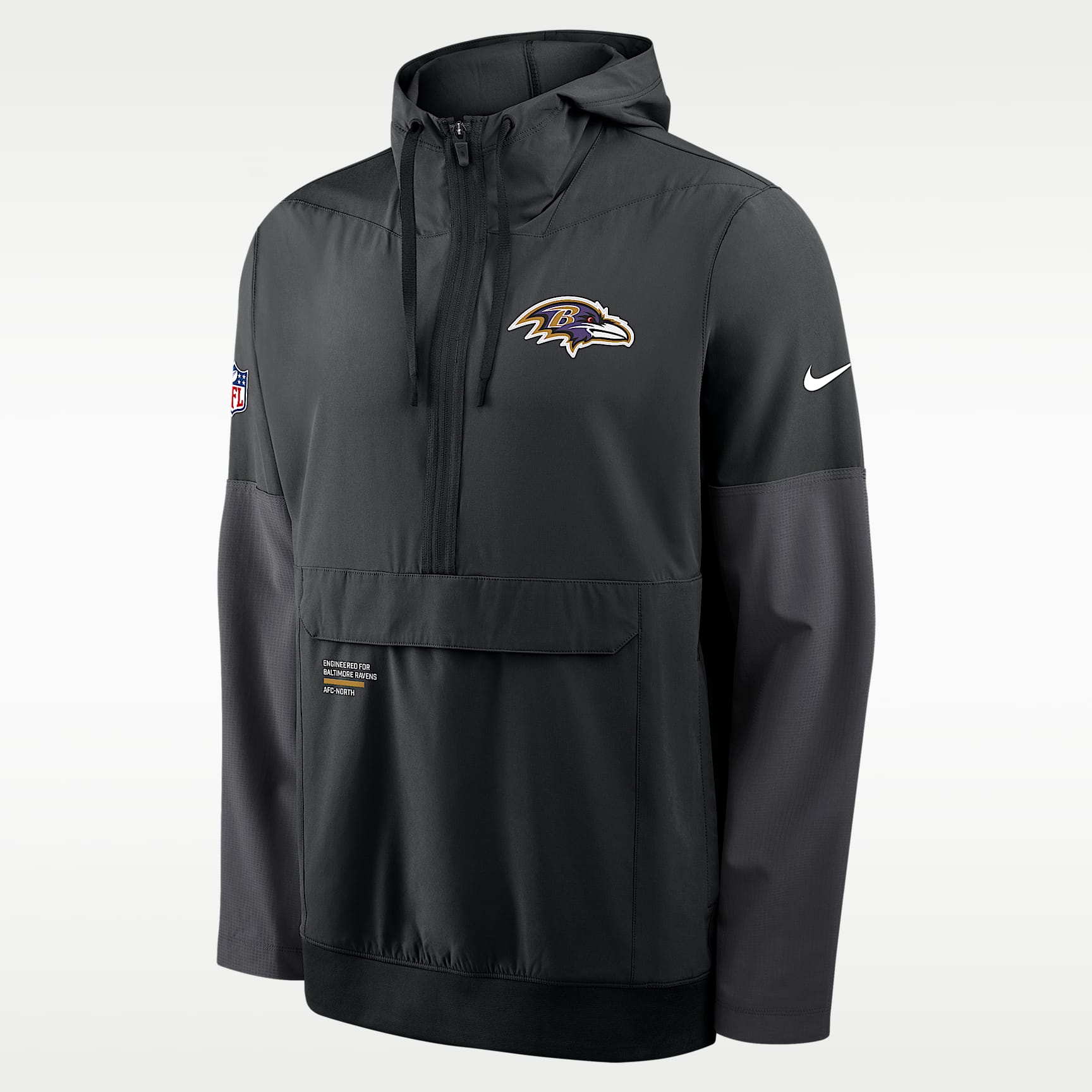 Baltimore Ravens Well Rounded Anorak Men's Nike NFL 1/2-Zip Hooded Jacket
