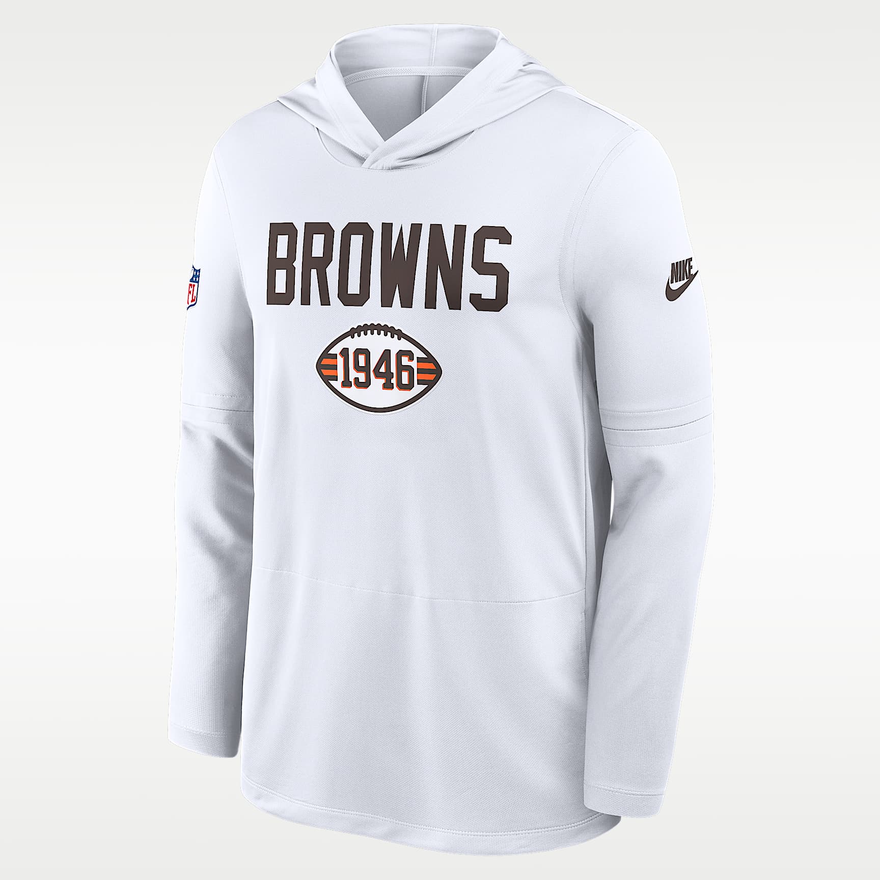 Playera de manga larga Nike Dri-FIT de la NFL con gorro para hombre Cleveland Browns Pass Accuracy
