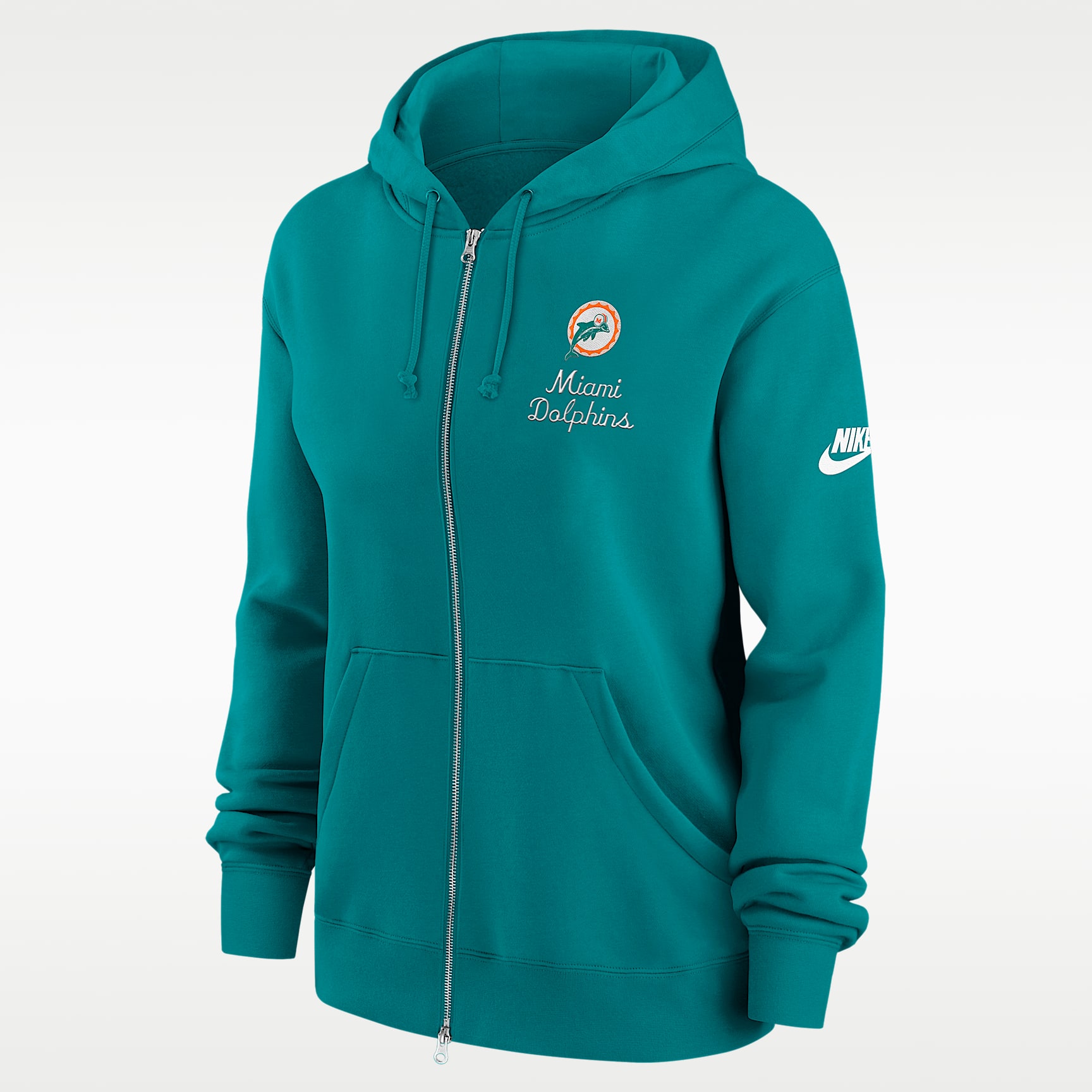 Sudadera con gorro Nike de la NFL de cierre completo para mujer Miami Dolphins Phoenix Rewind
