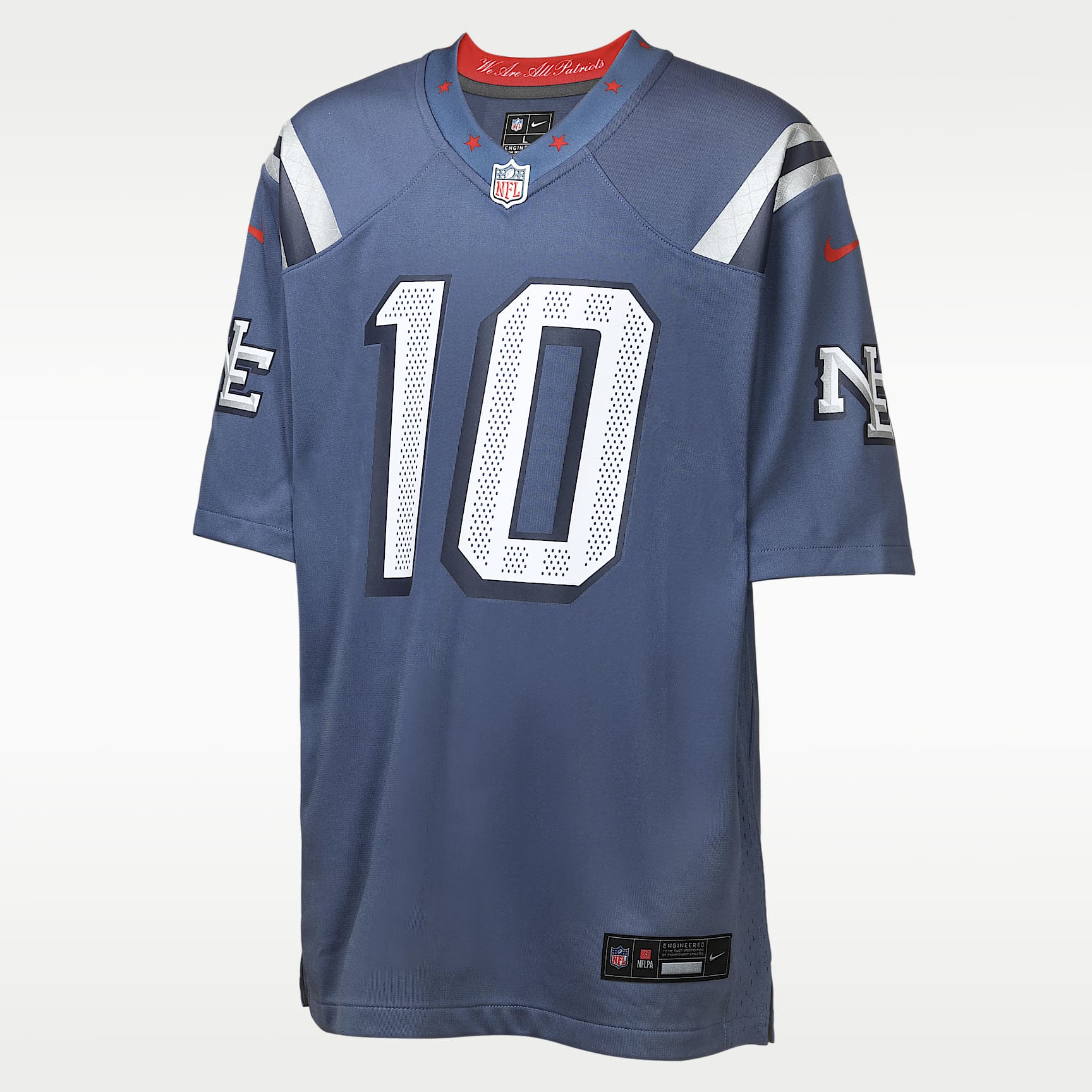 Jersey Nike de la NFL de partido para niños talla grande Drake Maye New England Patriots colección Rivalries