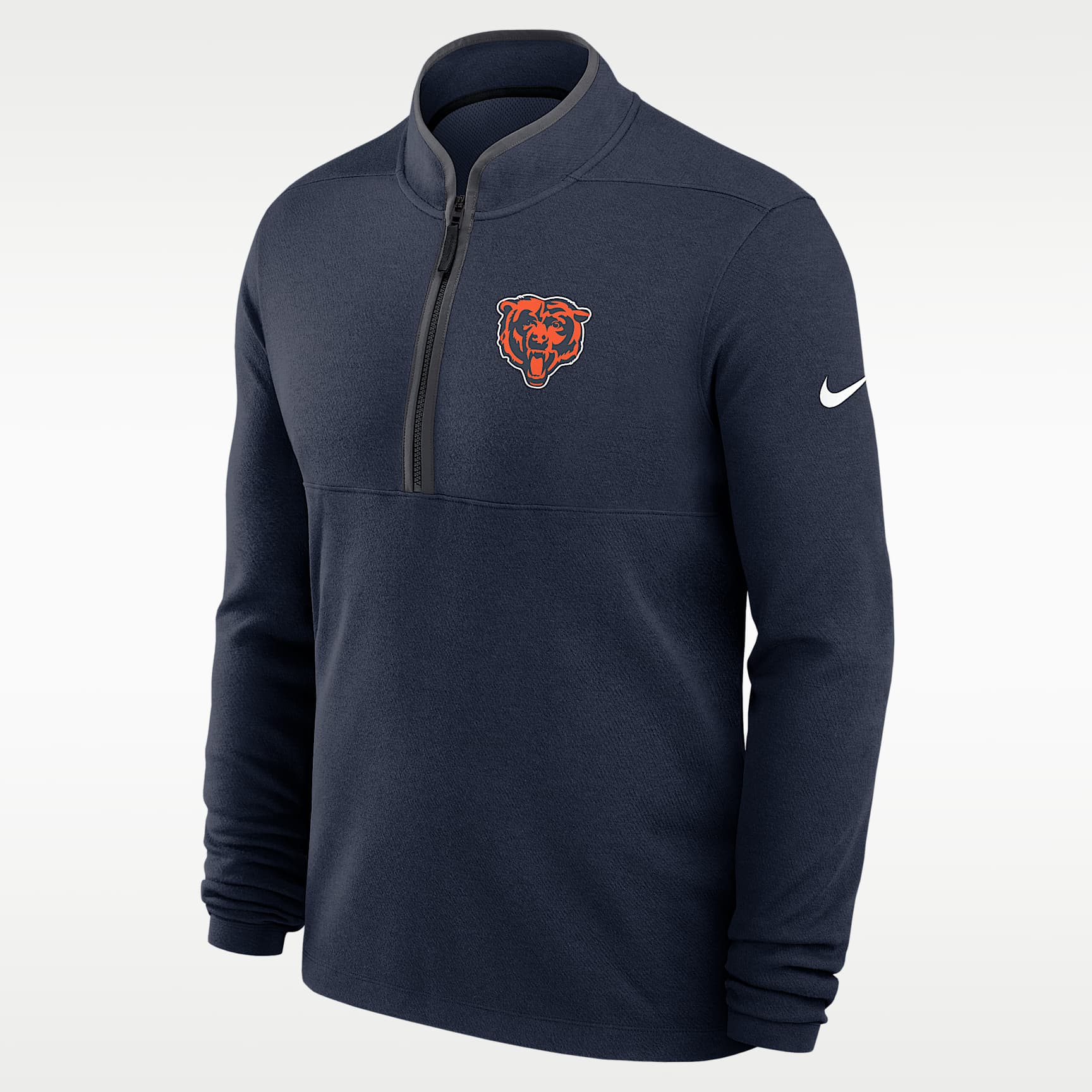 Chicago Bears Logo Victory Men's Nike Dri-FIT NFL 1/2-Zip Long-Sleeve Top