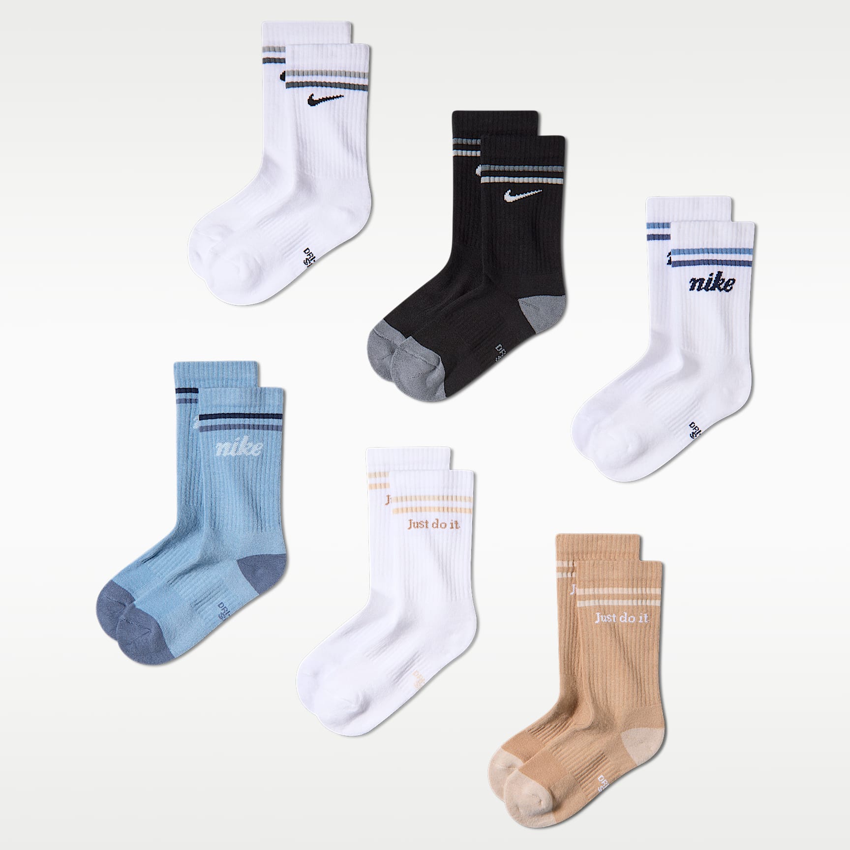 Nike Everyday Kids' Cushioned Crew Socks (6 Pairs)