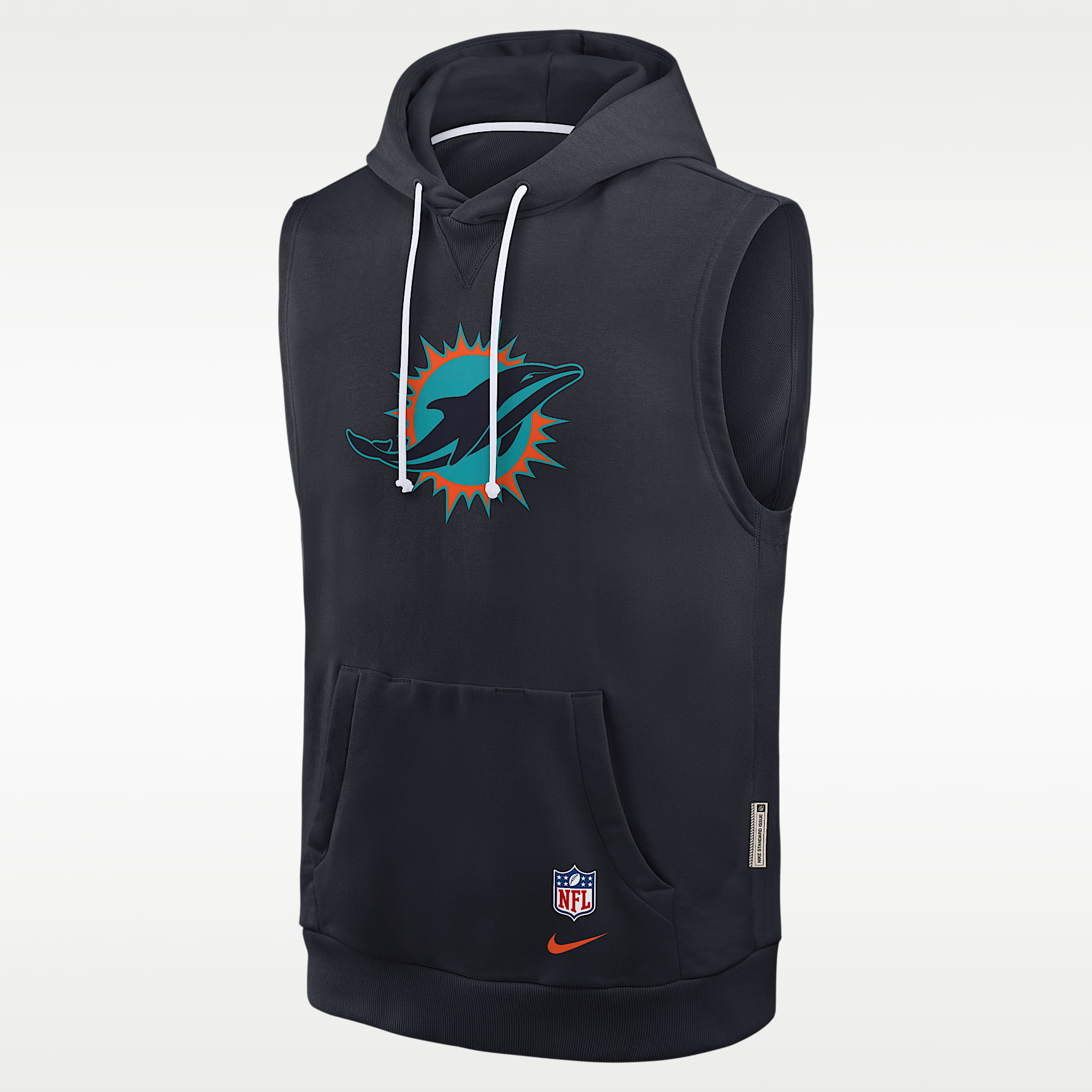 Sudadera con gorro sin cierre sin mangas Nike Dri-FIT de la NFL para hombre Miami Dolphins Rivalries Collection Sideline