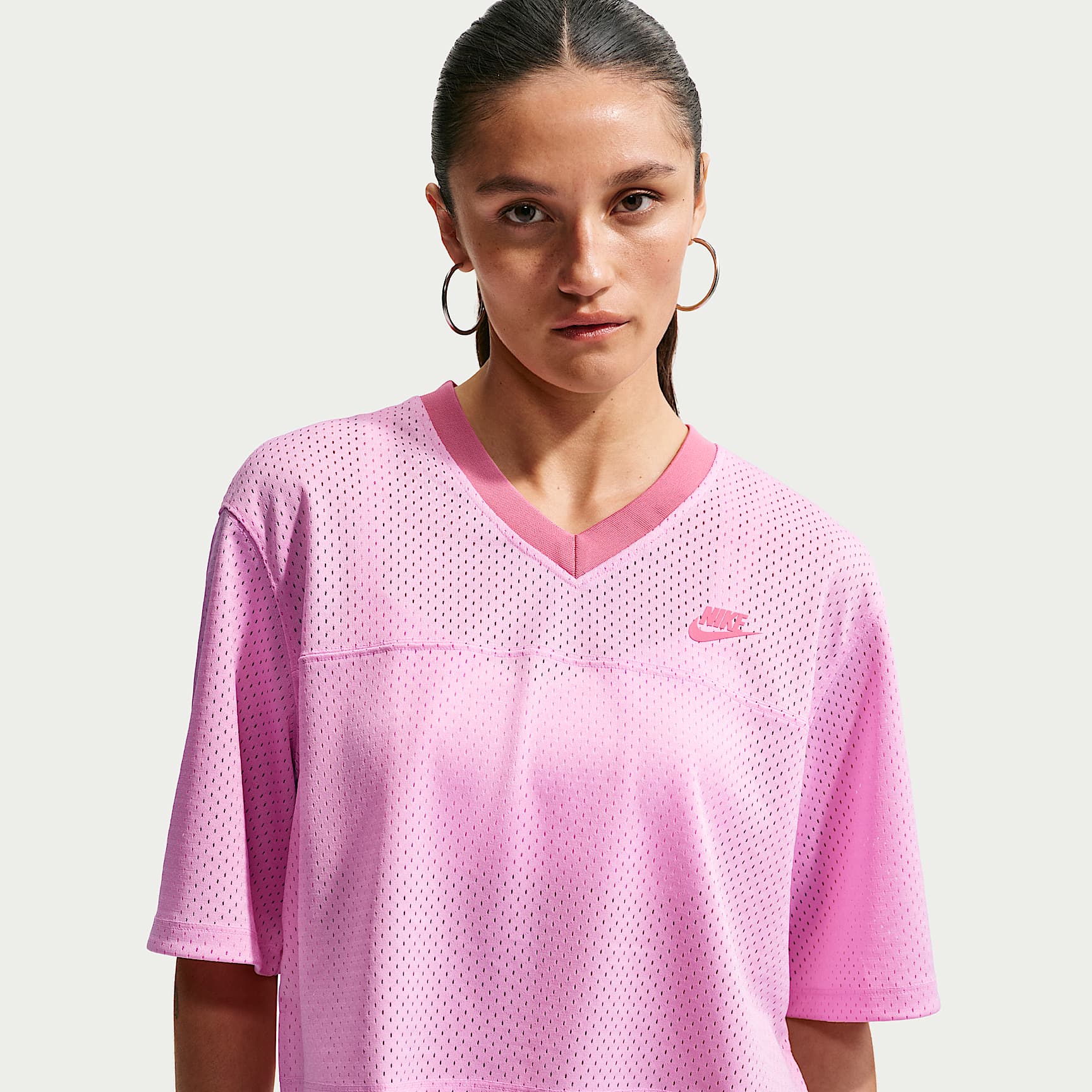 Jersey de malla cropped oversized Heritage para mujer Nike Sportswear