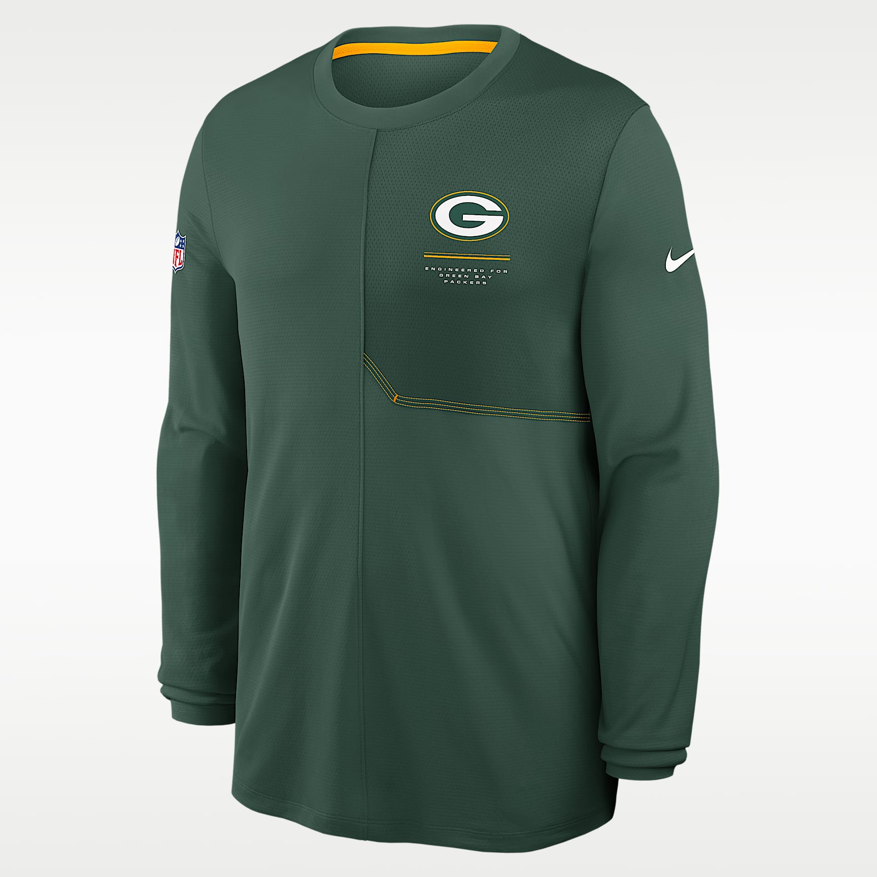 Green Bay Packers Sideline Coach Men's Nike Dri-FIT NFL Long-Sleeve Top