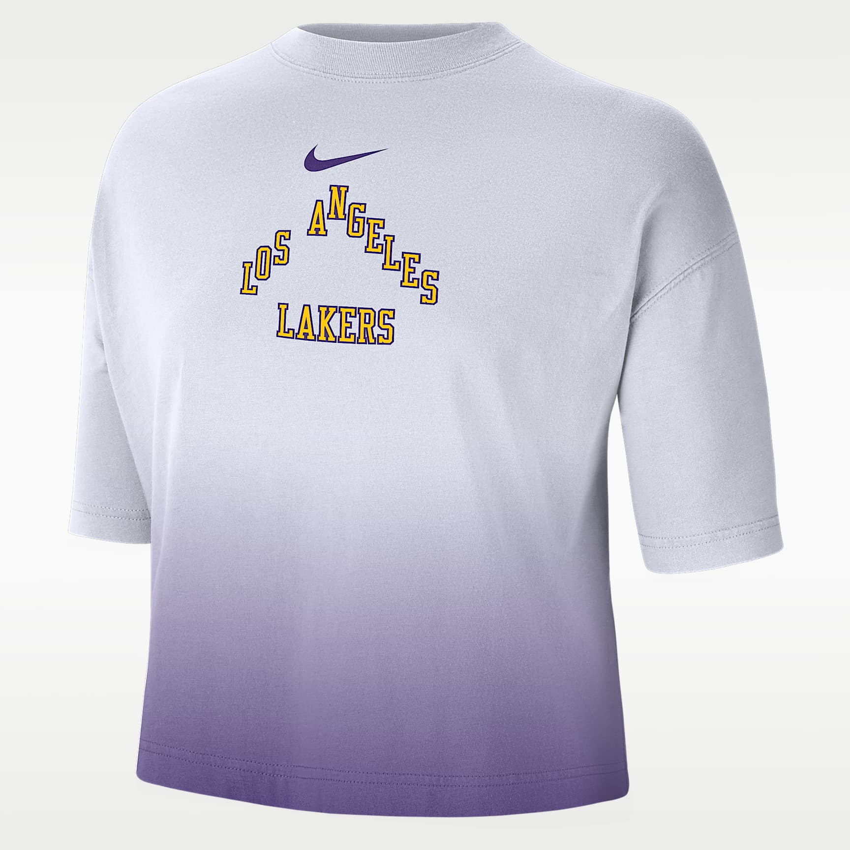 Playera de corte cuadrado Nike NBA para mujer Los Angeles Lakers Courtside City Edition Premium