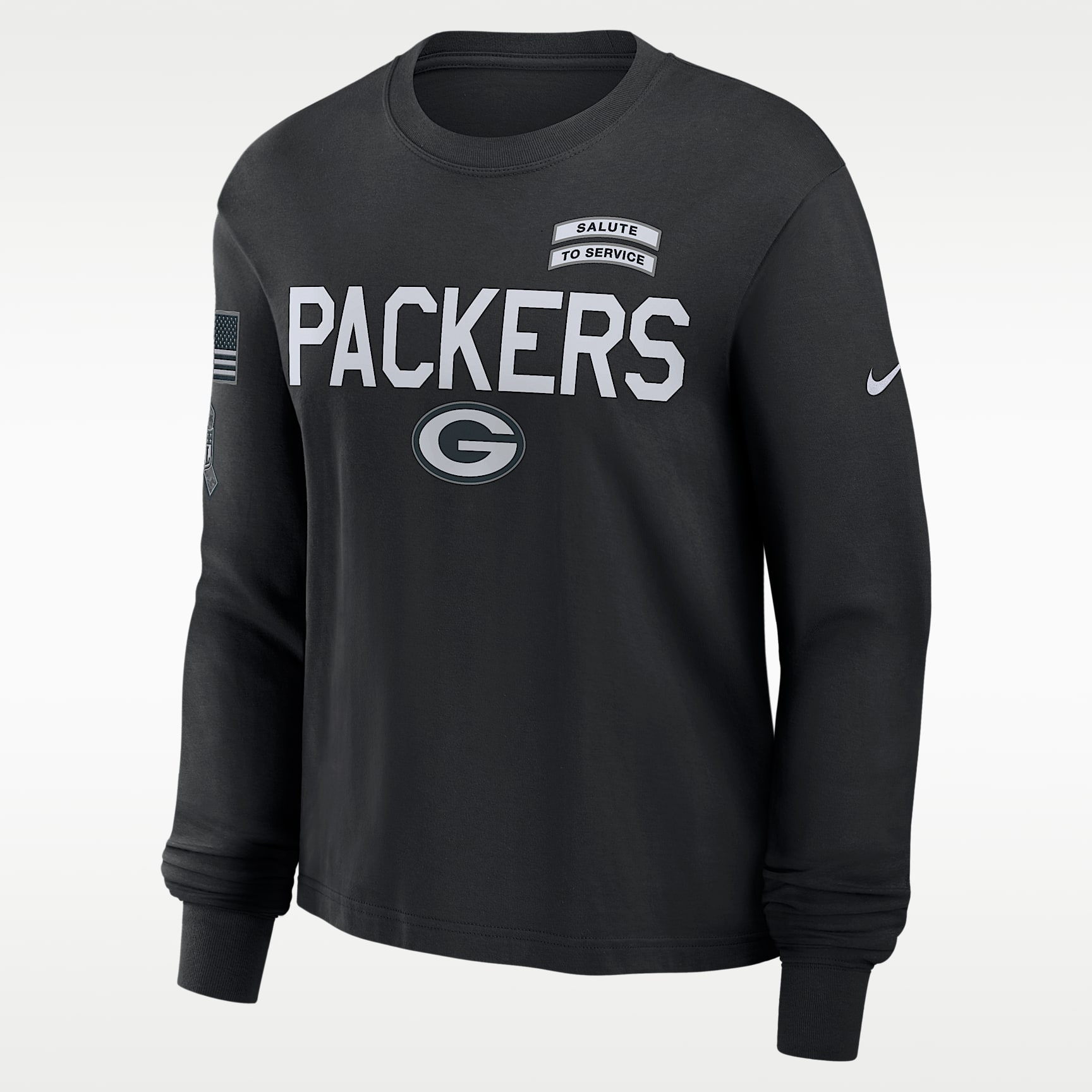 Green Bay Packers Salute to Service Sideline Women's Nike Dri-FIT NFL Long-Sleeve T-Shirt