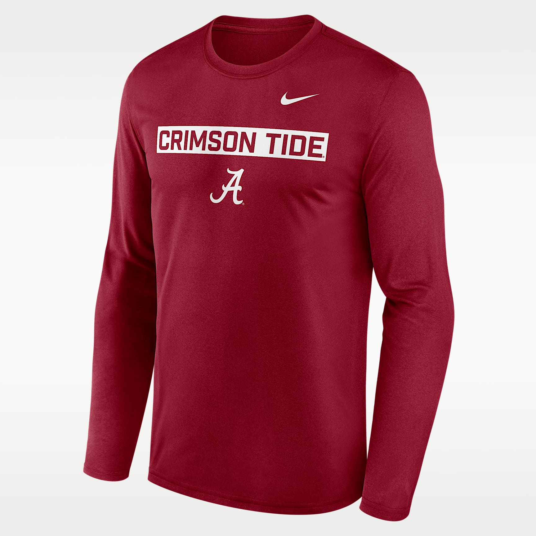 Playera de manga larga universitaria Nike Dri-FIT para hombre Alabama Primetime Legend 2-Hit