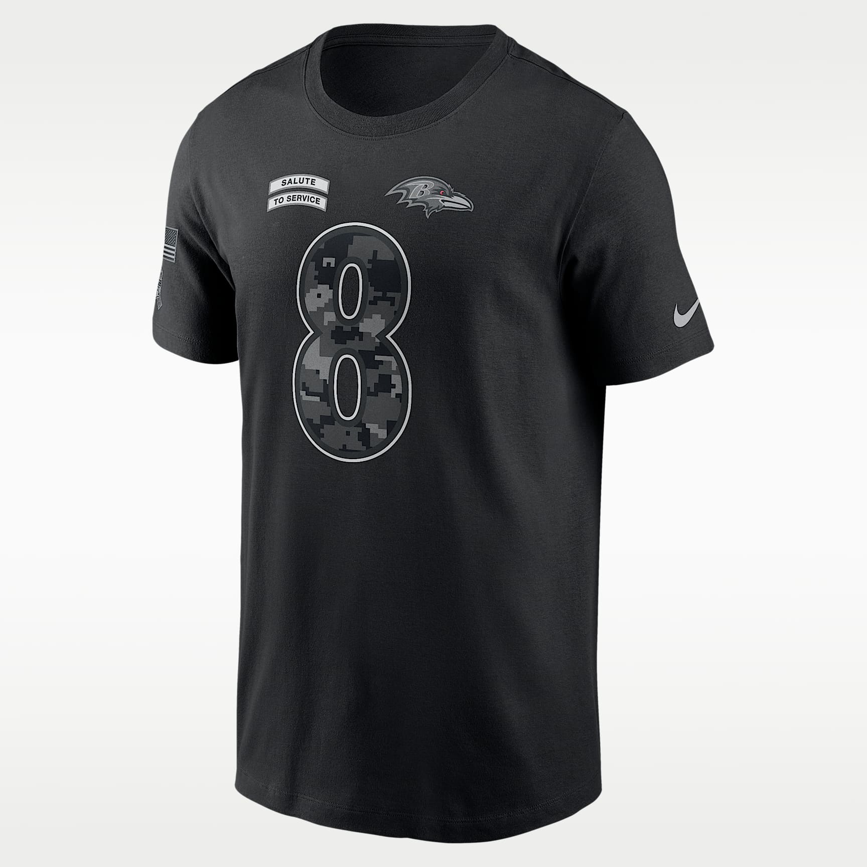 Playera Nike de la NFL para hombre Lamar Jackson Baltimore Ravens Salute to Service