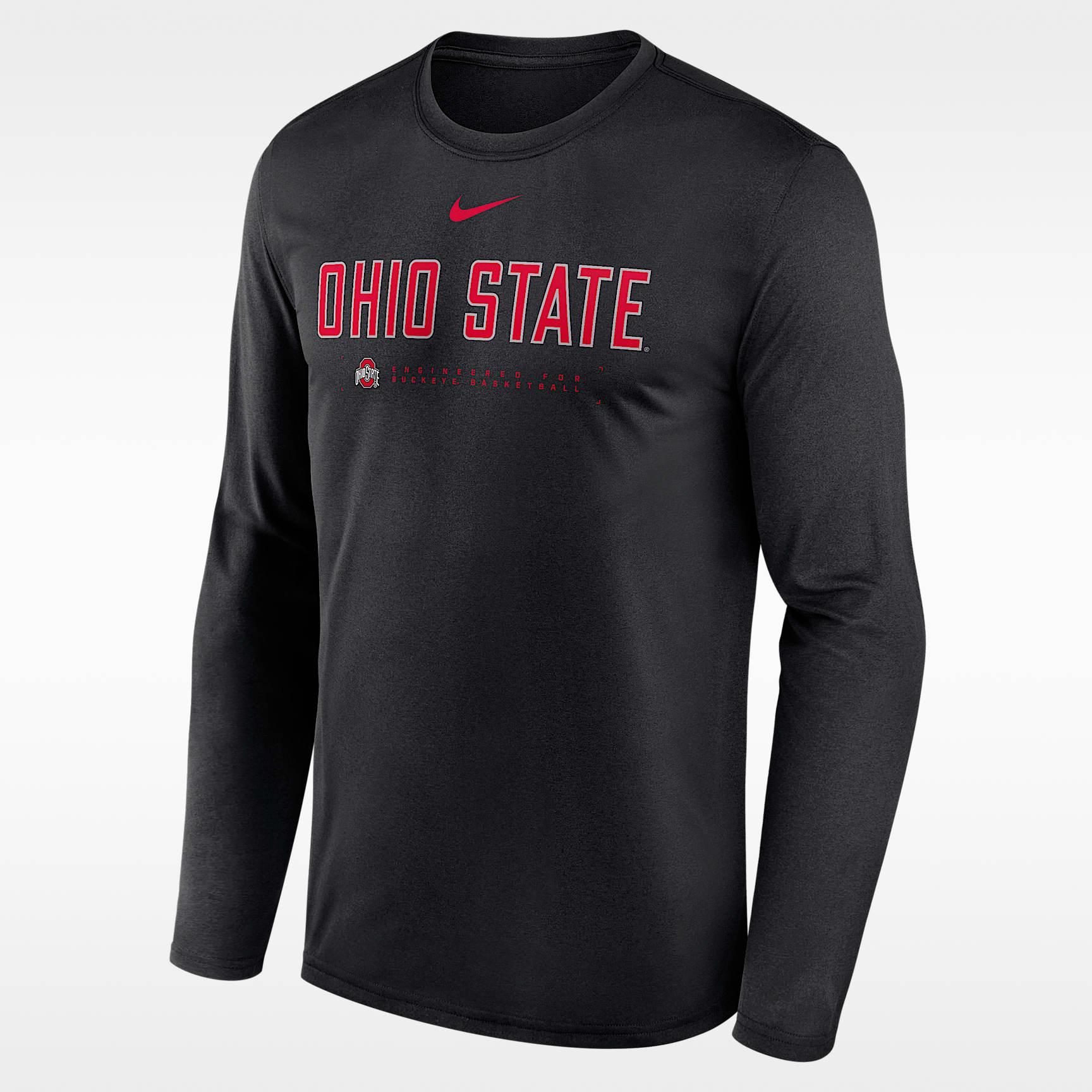 Ohio State Courtside Basketball Shootaround Legend Men's Nike Dri-FIT College Long-Sleeve T-Shirt